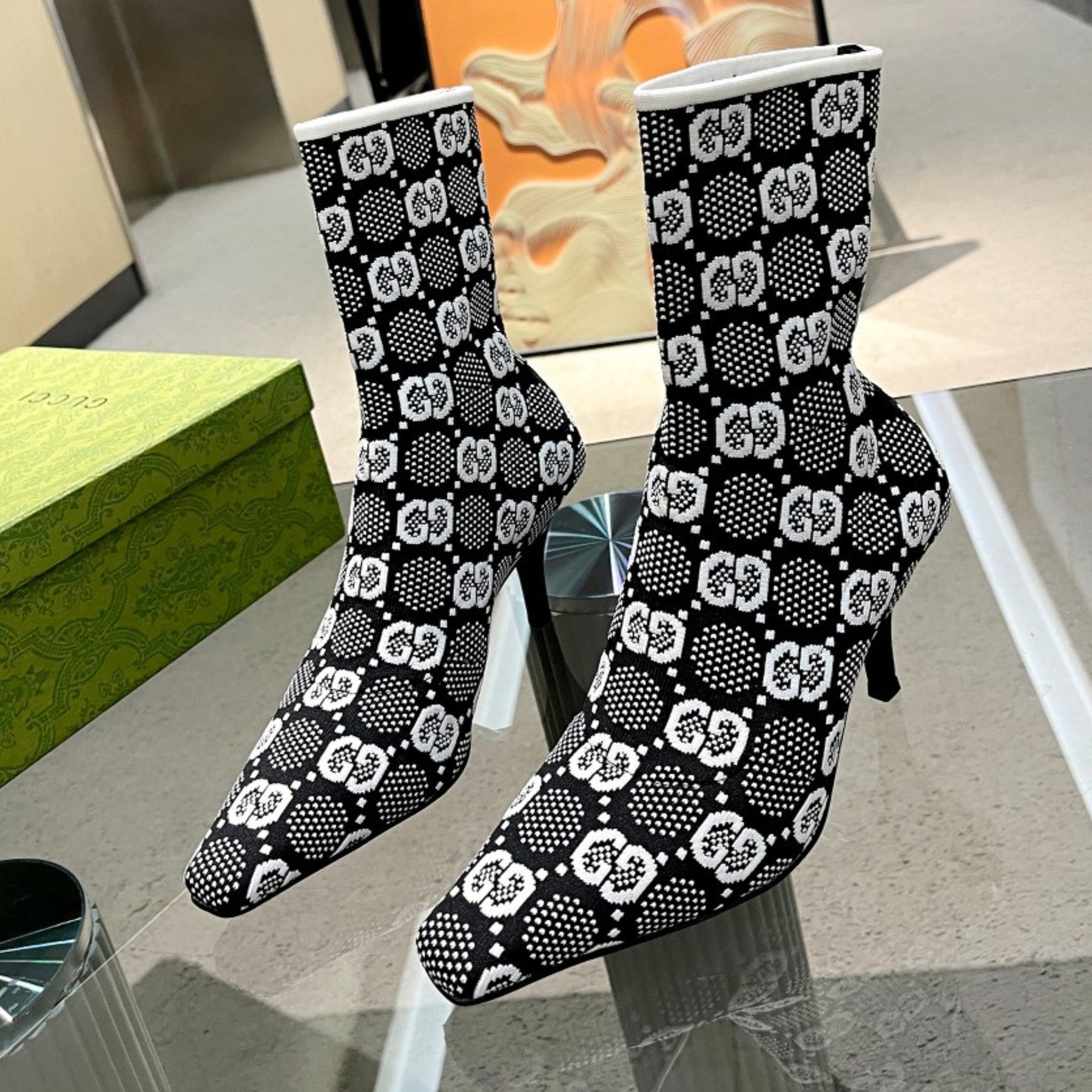 GG Ankle boot Interlocking GG White Heel