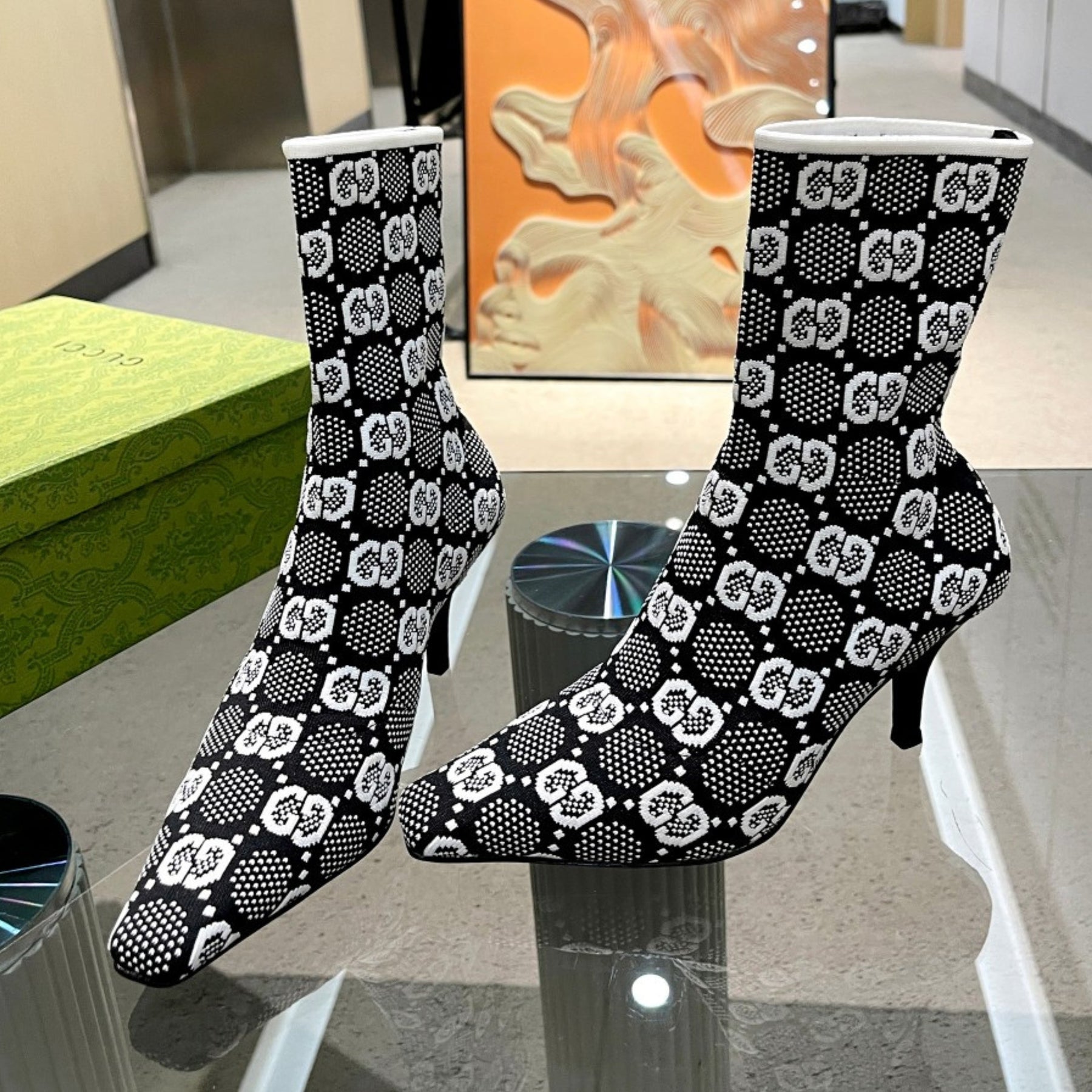 GG Ankle boot Interlocking GG White Heel