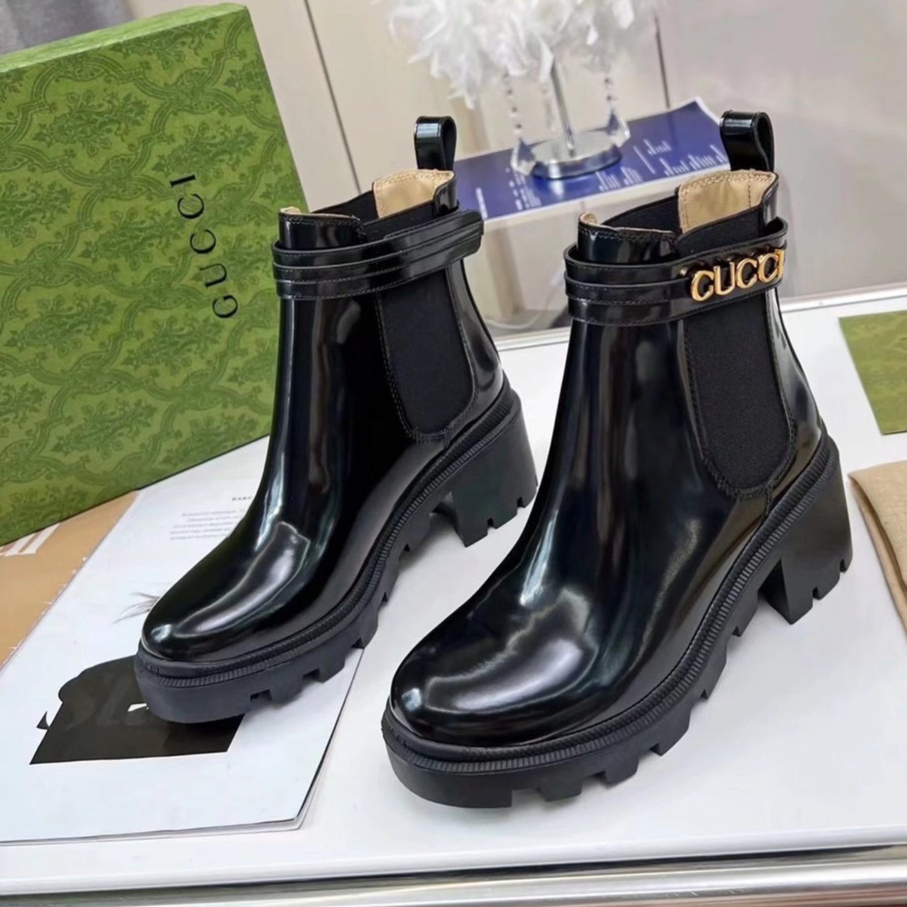 GG Ankle boot with logo and 70mm heel #2