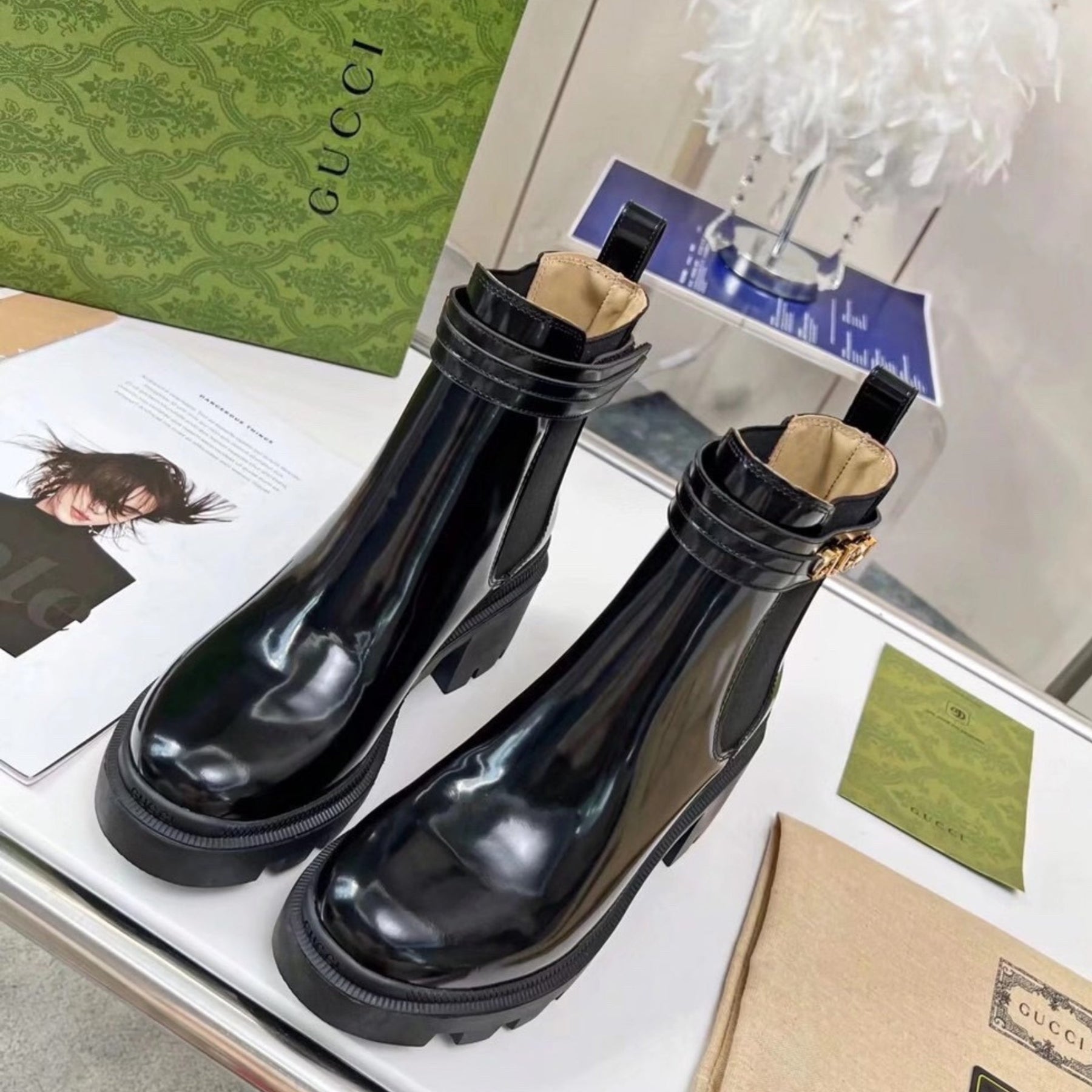 GG Ankle boot with logo and 70mm heel #2