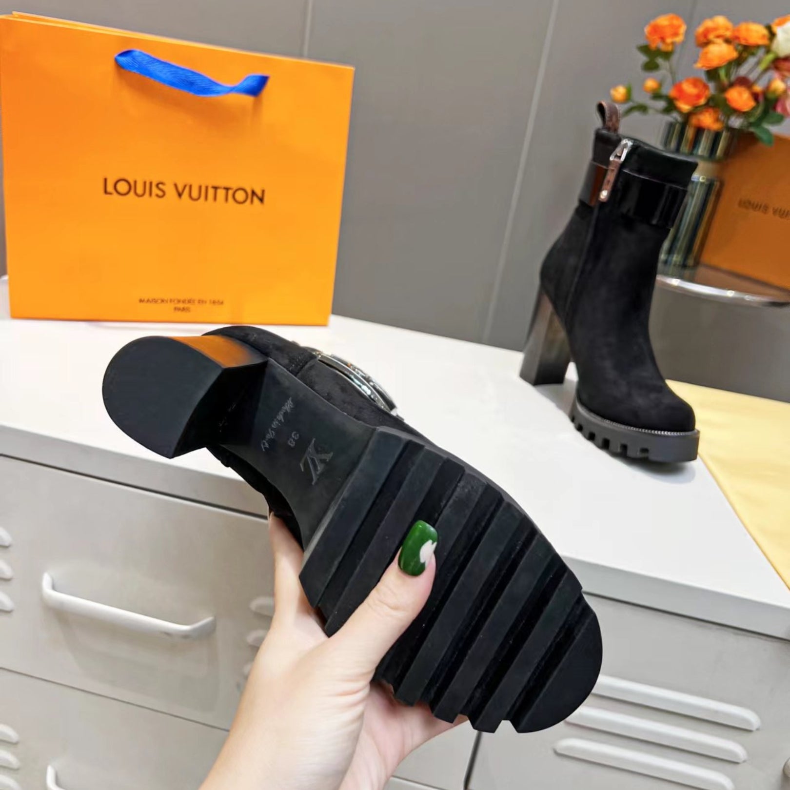 LV Star Trail Suede Detail Boot