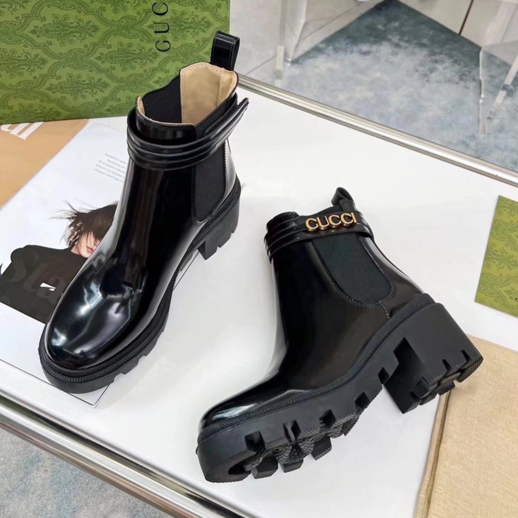 GG Ankle boot with logo and 70mm heel #2