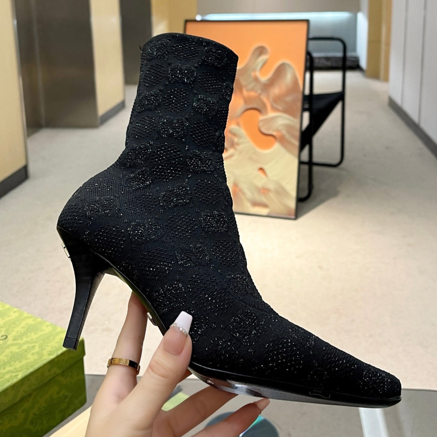 GG Ankle boot Interlocking GG Black Heel