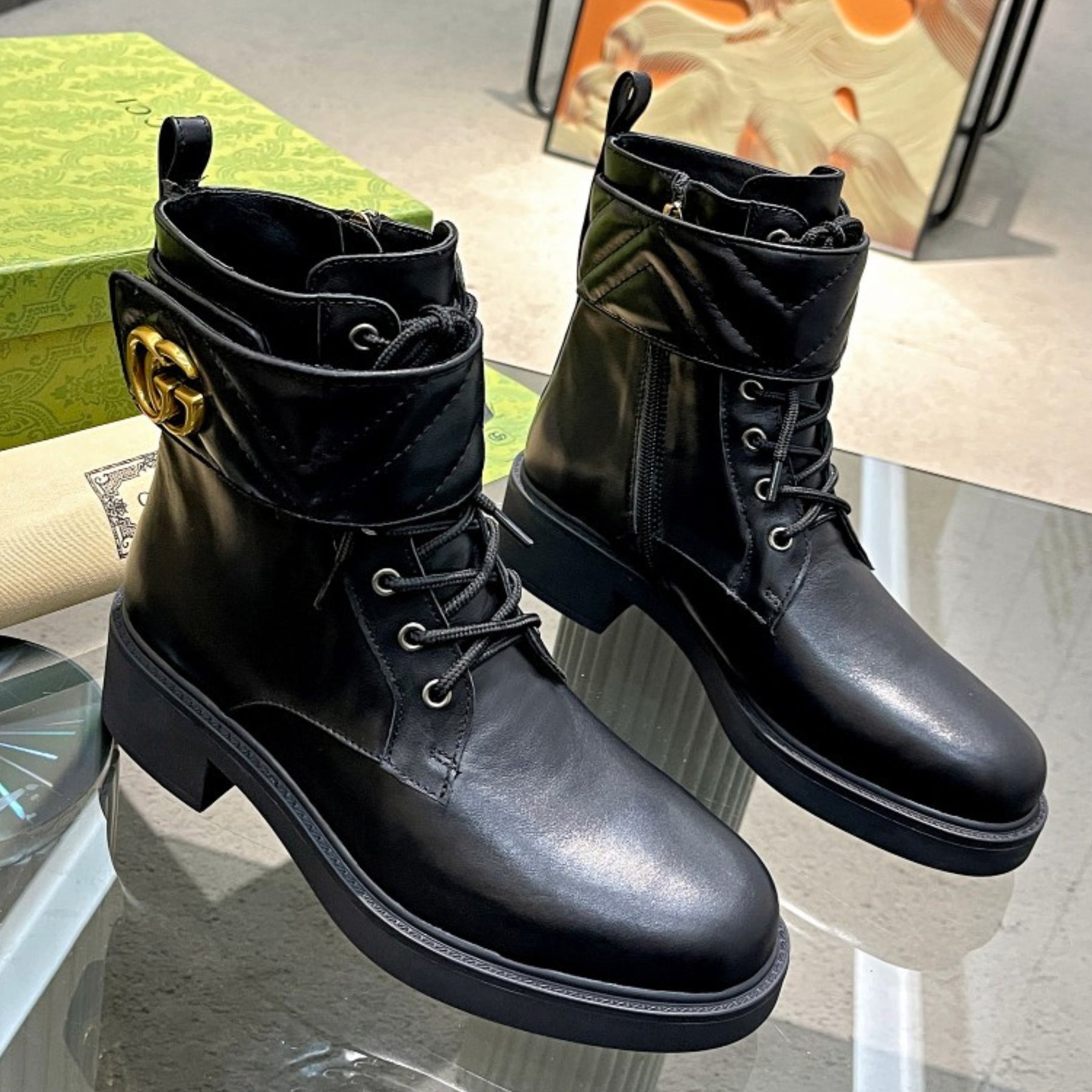 Black GG Ankle Boot
