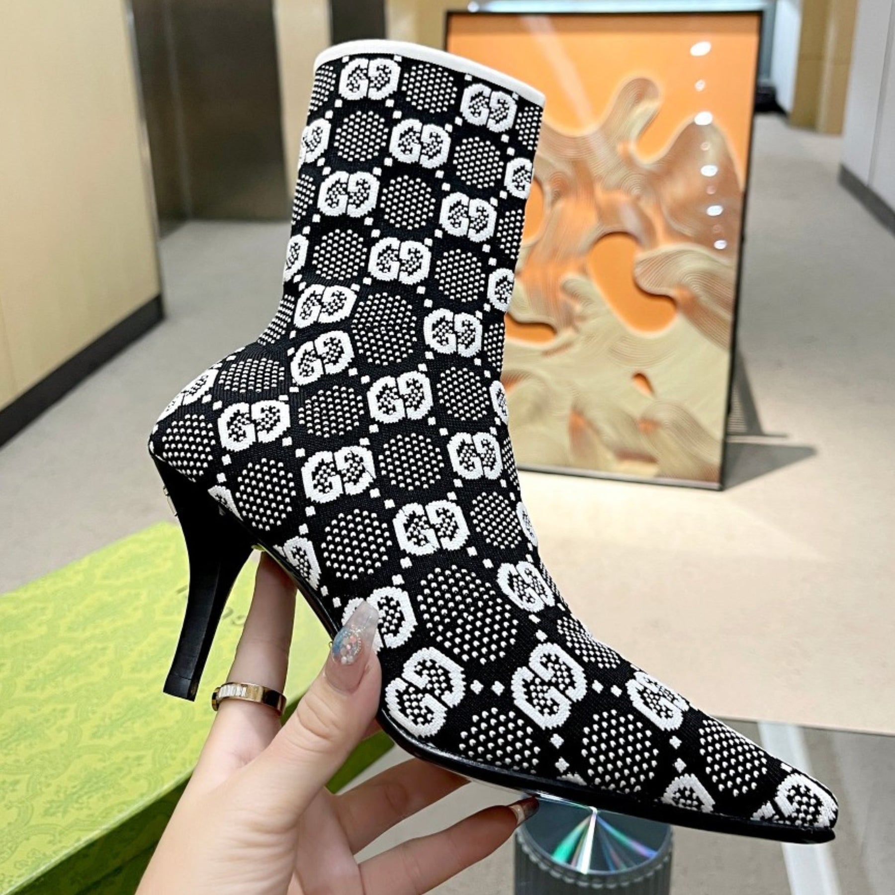 GG Ankle boot Interlocking GG White Heel