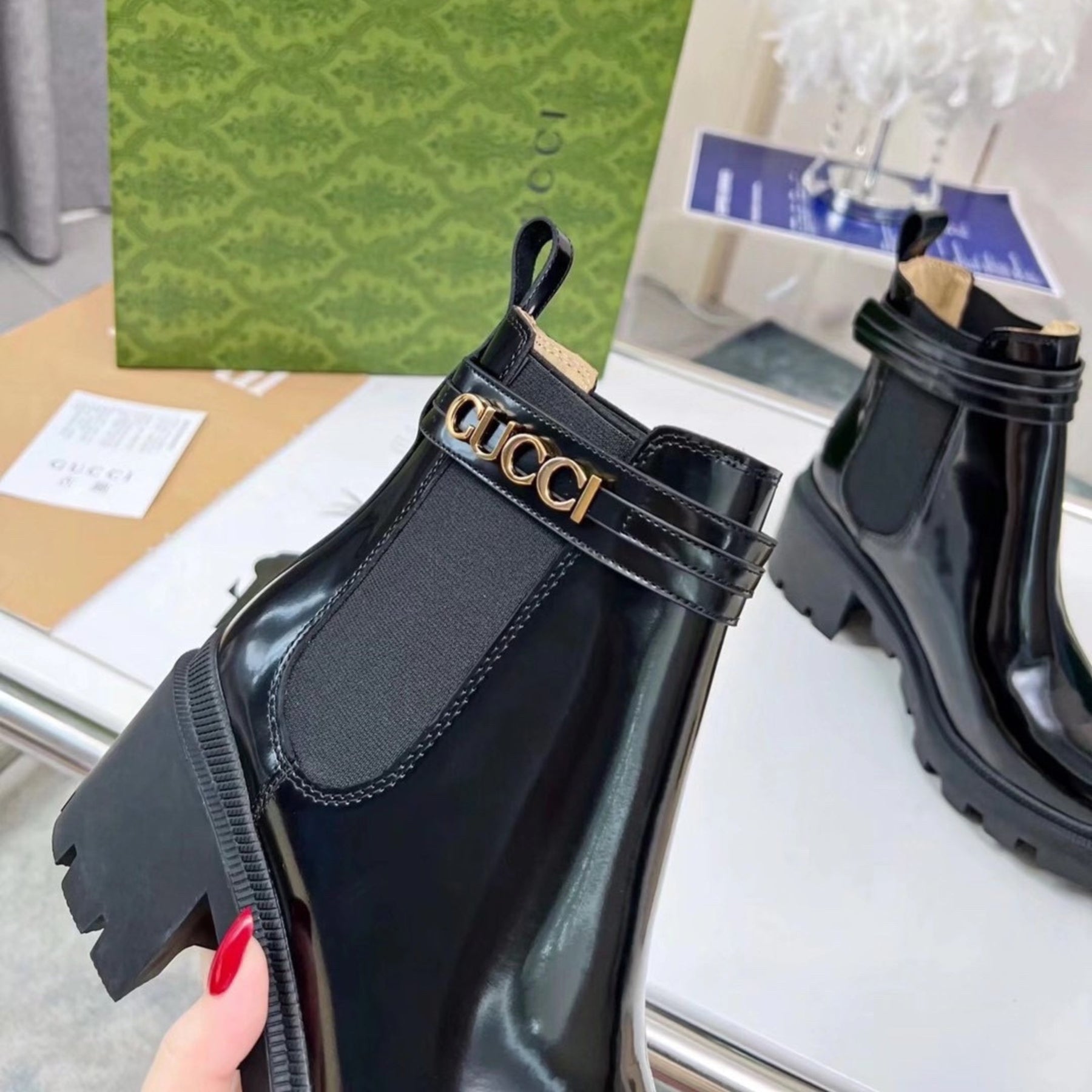 GG Ankle boot with logo and 70mm heel #2
