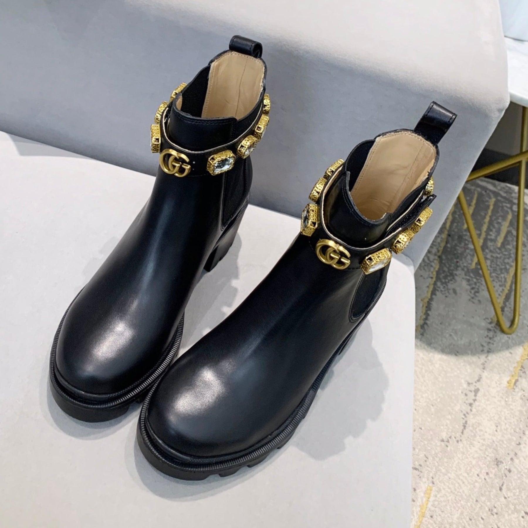 GG Ankle boot with stones and 60mm heel