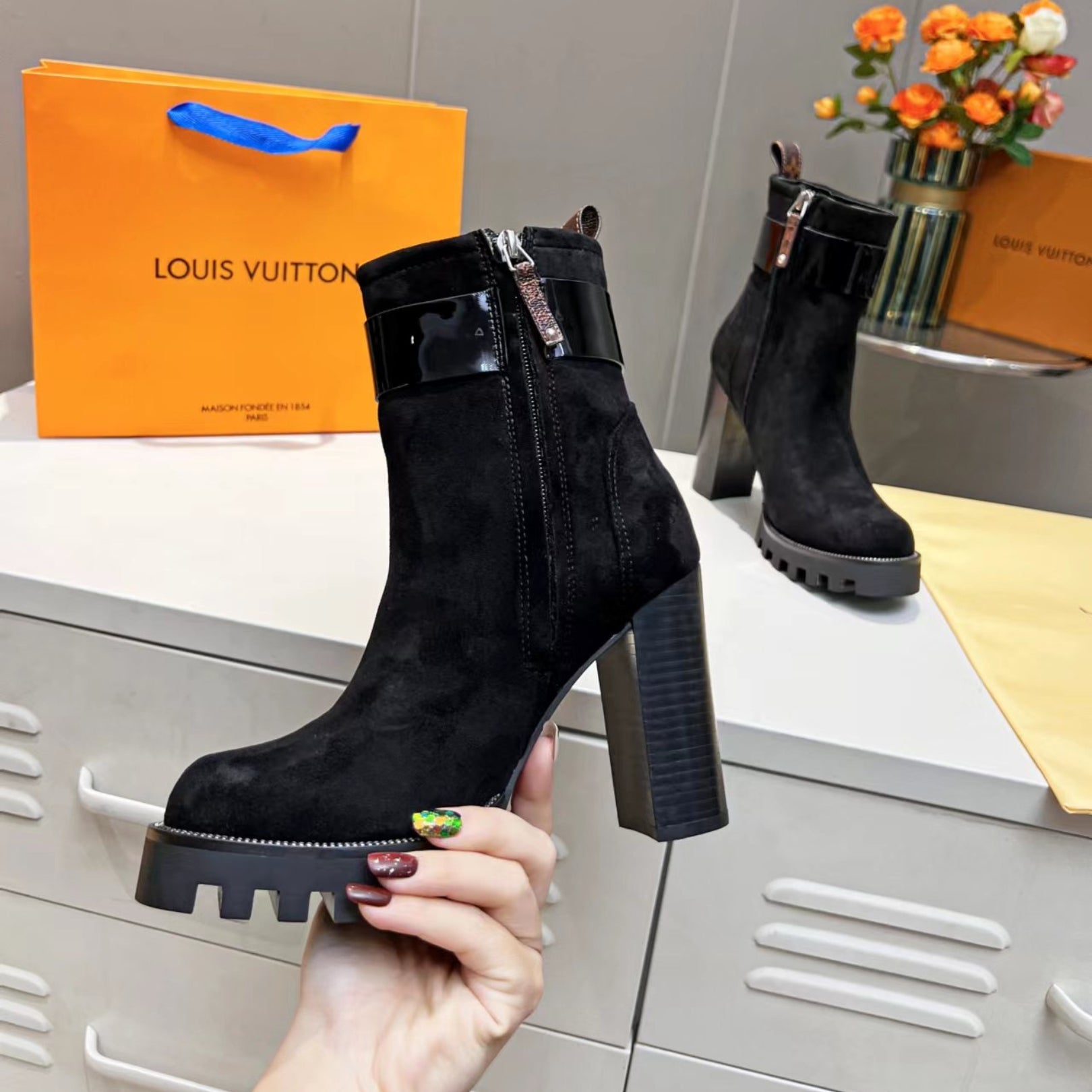 LV Star Trail Suede Detail Boot