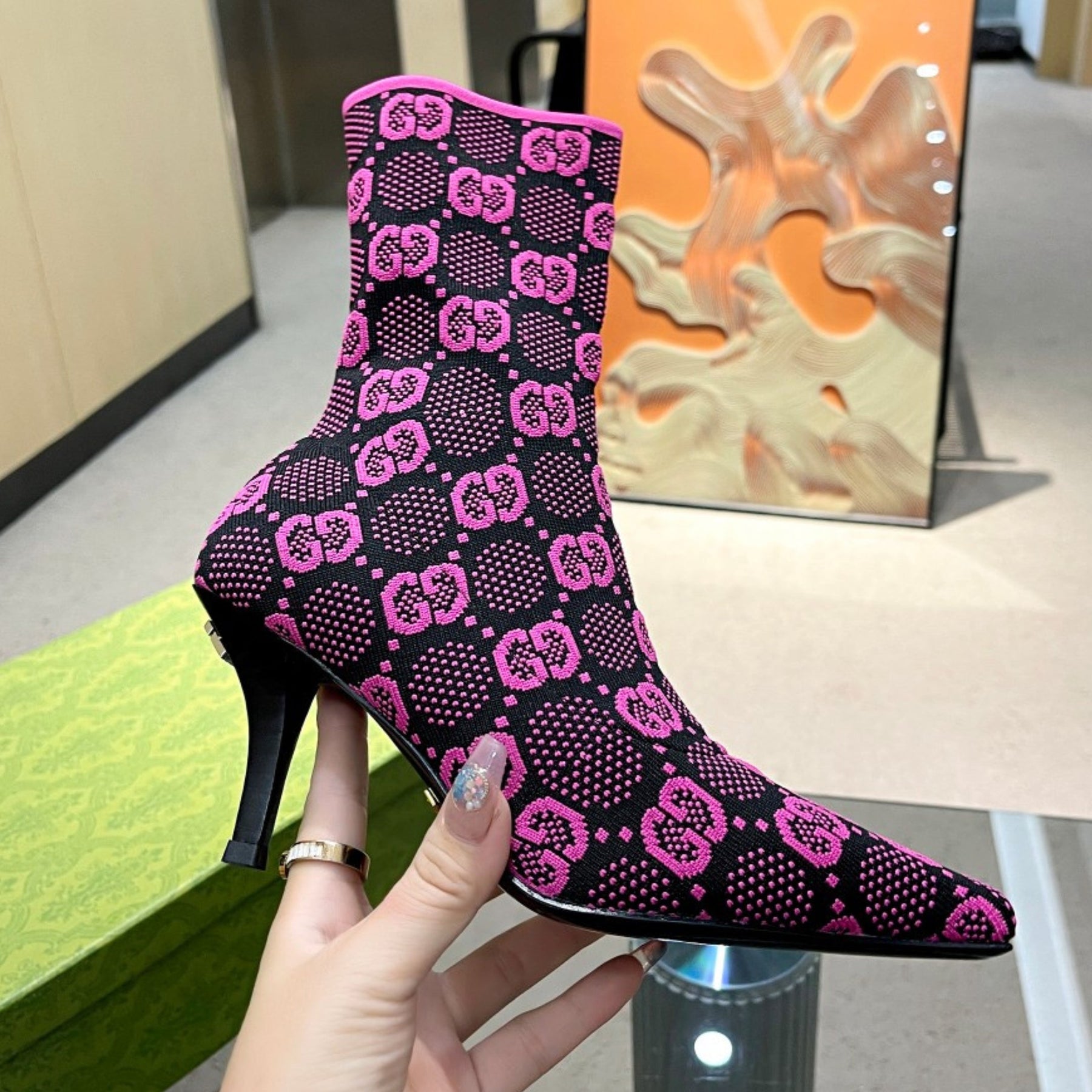 GG Ankle boot Interlocking GG Pink Heel