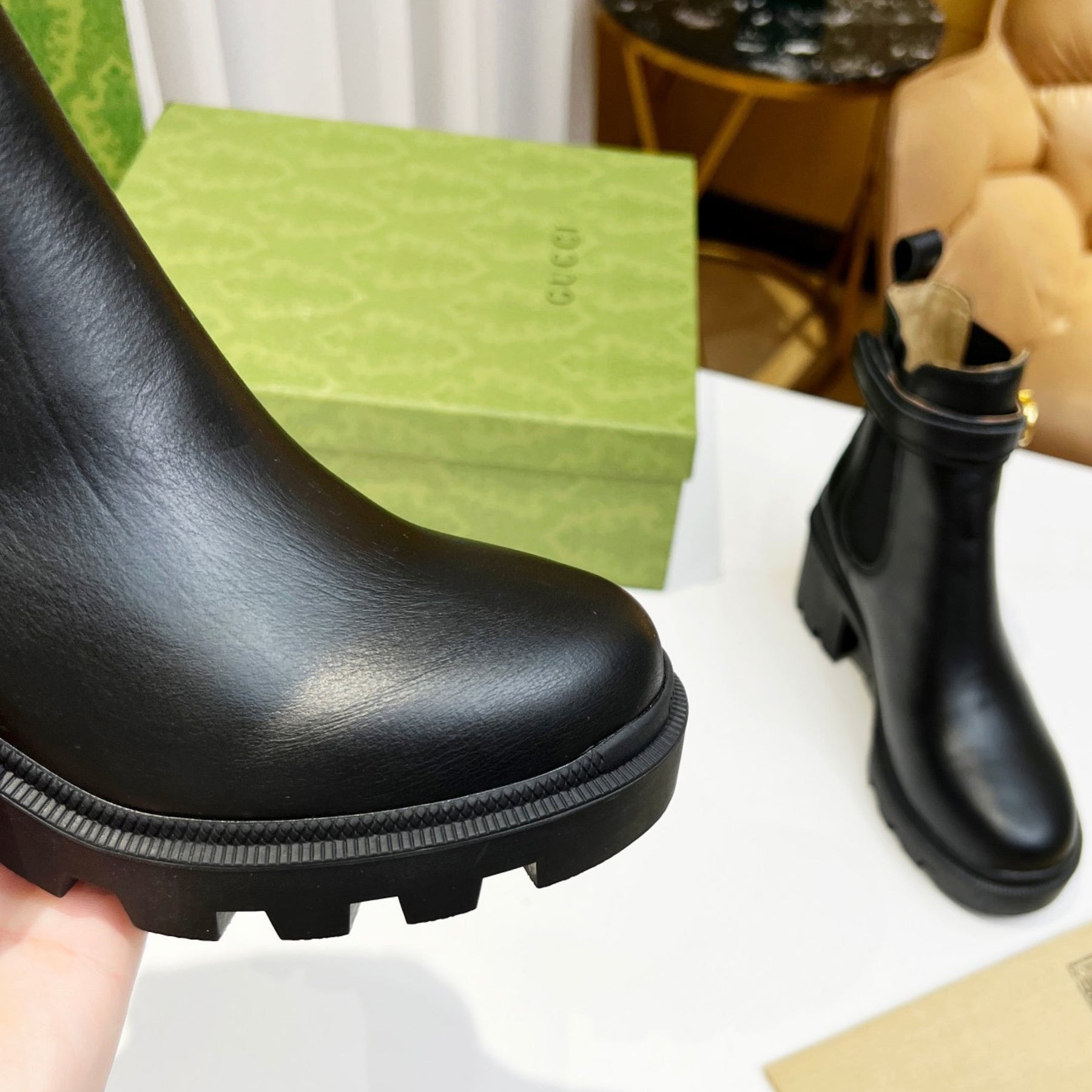 GG Ankle boot with logo and 70mm heel