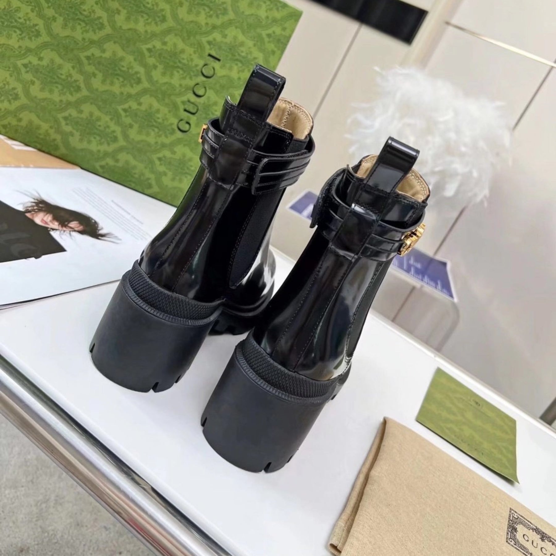 GG Ankle boot with logo and 70mm heel #2