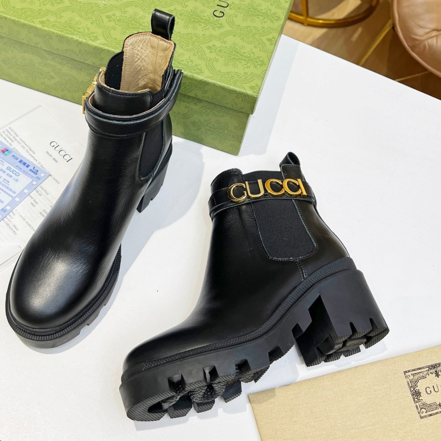 GG Ankle boot with logo and 70mm heel