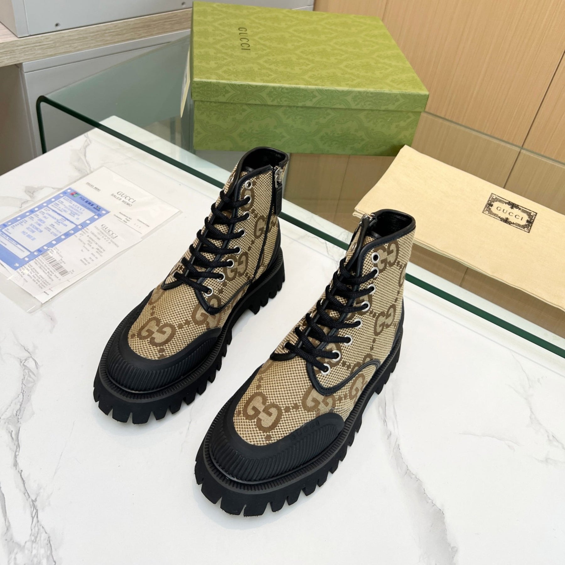 GG Canvas GG Maxi Beige Boot