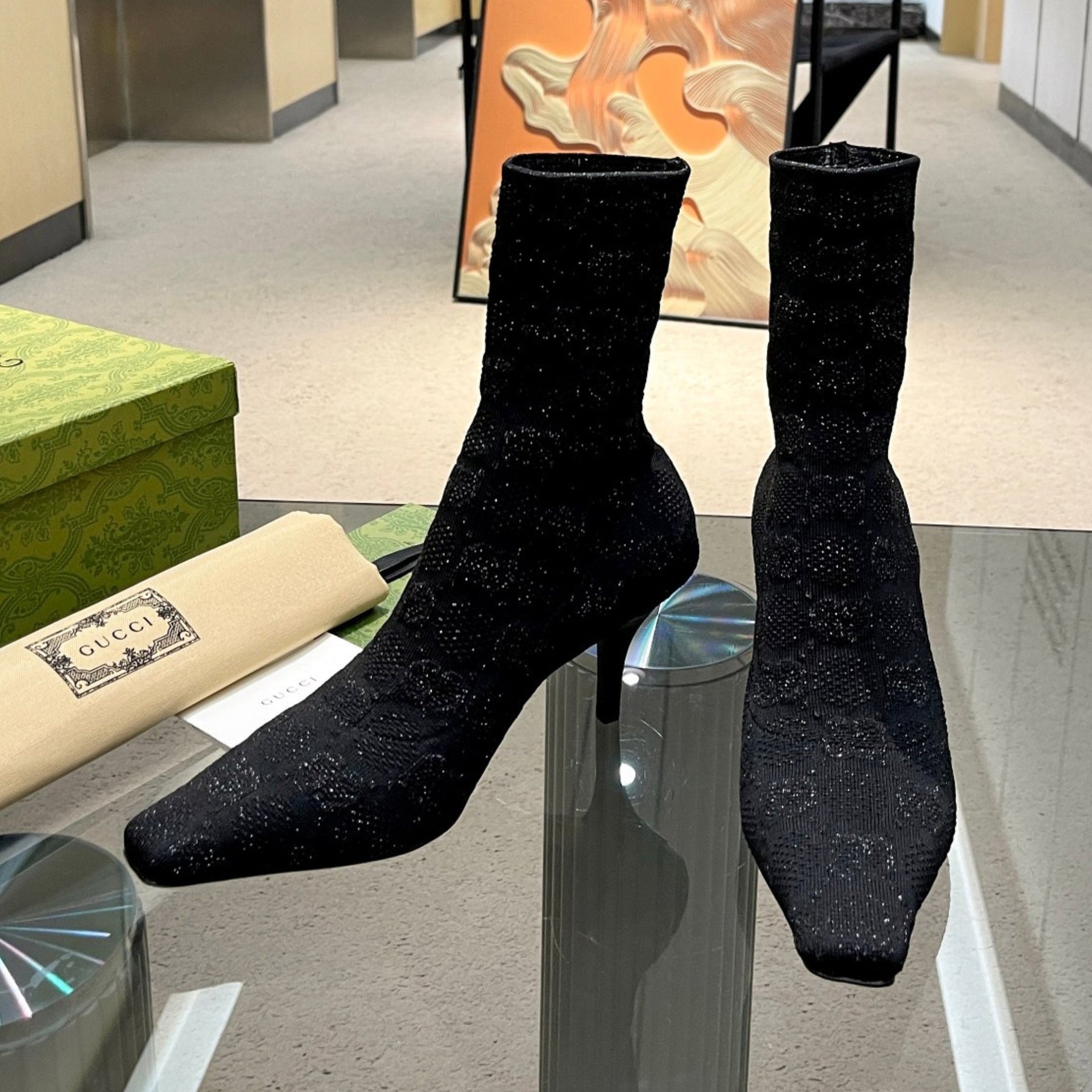 GG Ankle boot Interlocking GG Black Heel