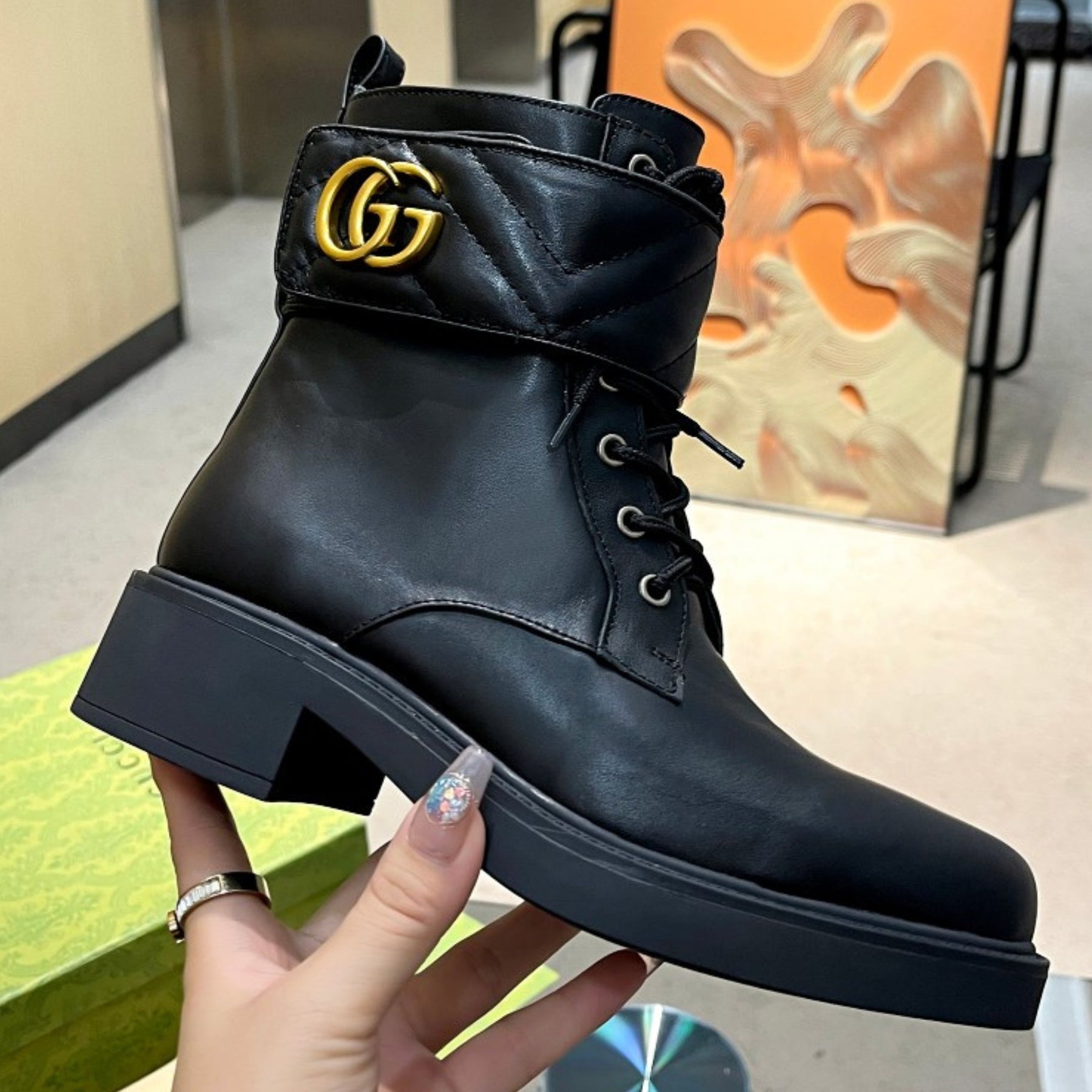 Black GG Ankle Boot