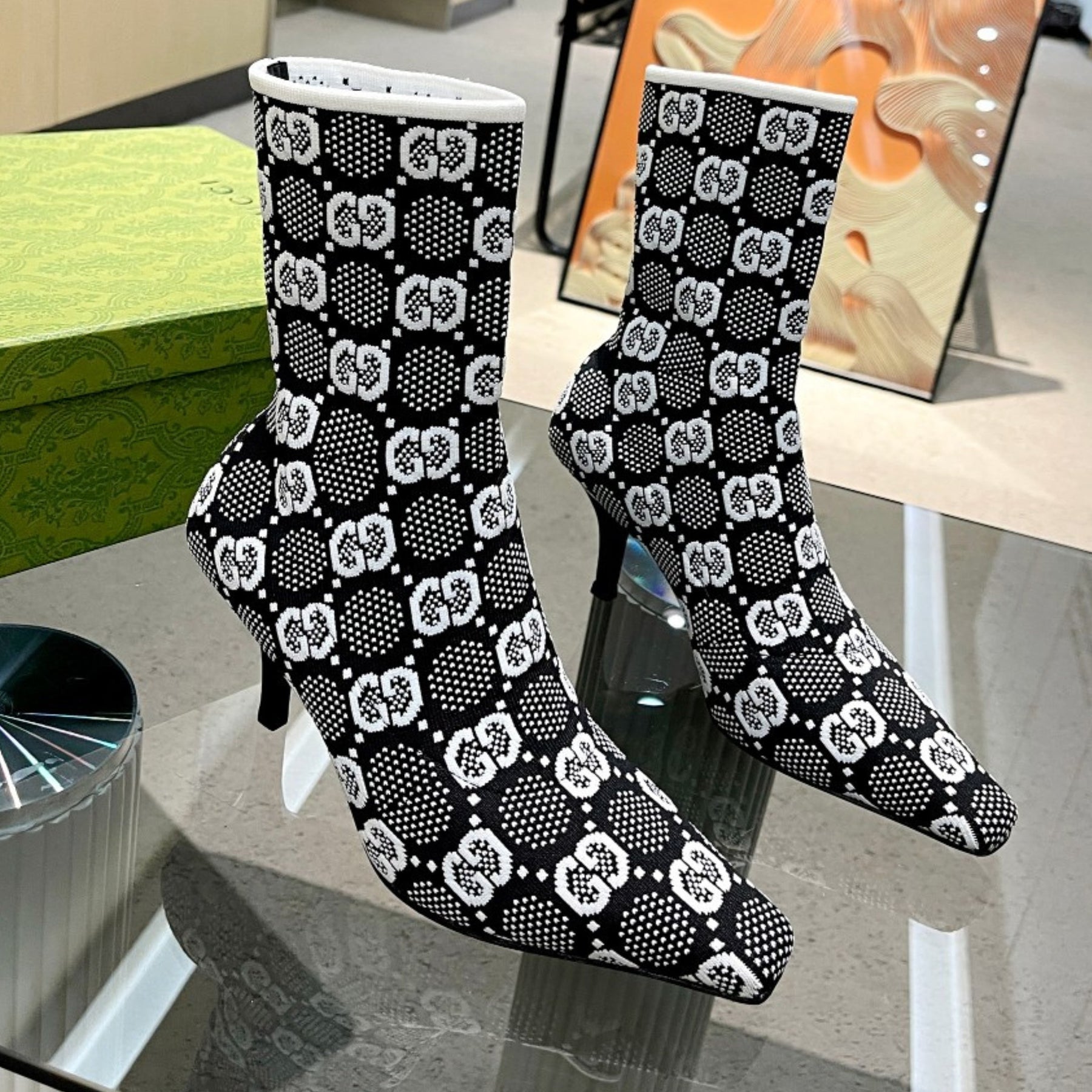 GG Ankle boot Interlocking GG White Heel