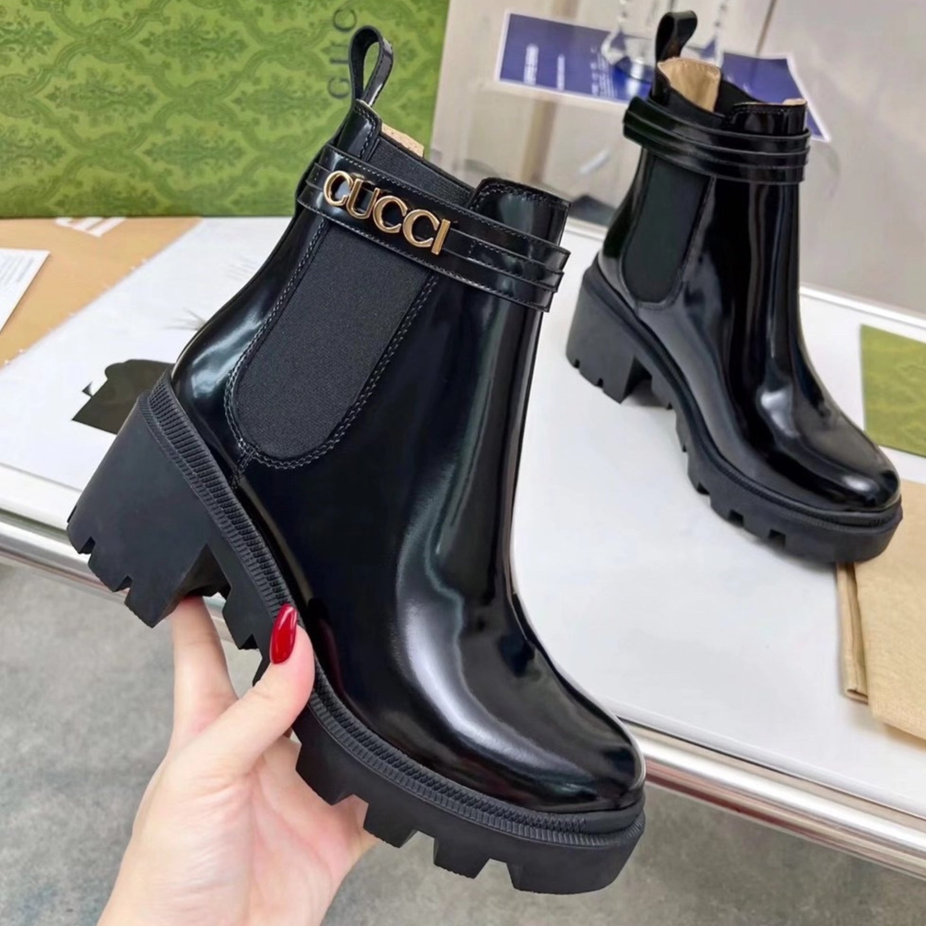 GG Ankle boot with logo and 70mm heel #2