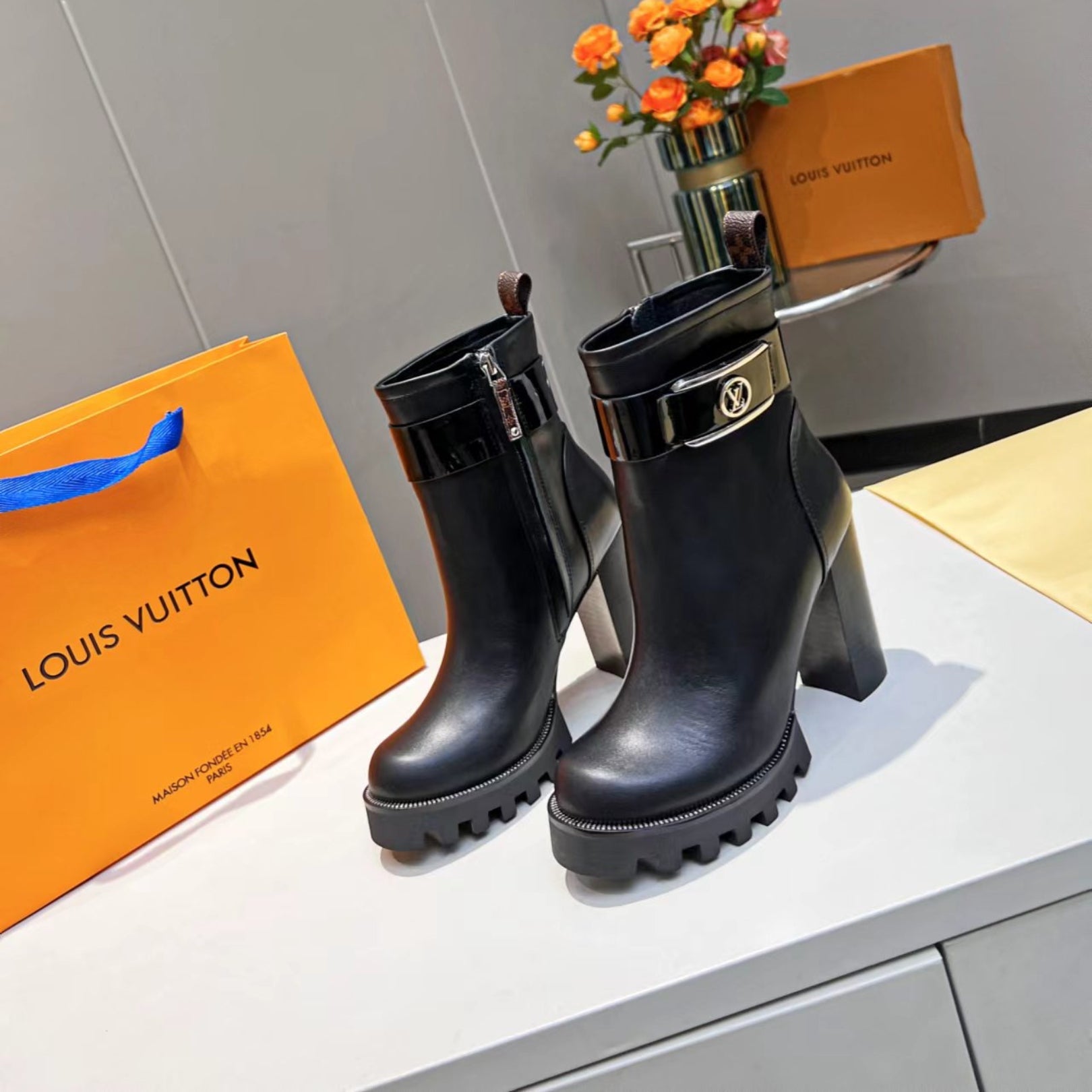 LV Star Trail Boot Leather Detail