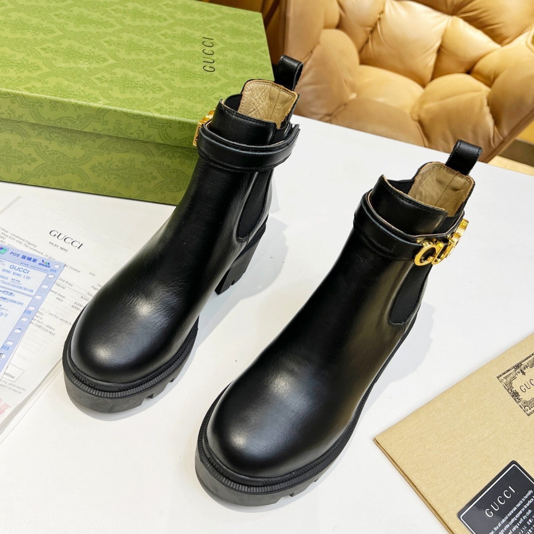 GG Ankle boot with logo and 70mm heel