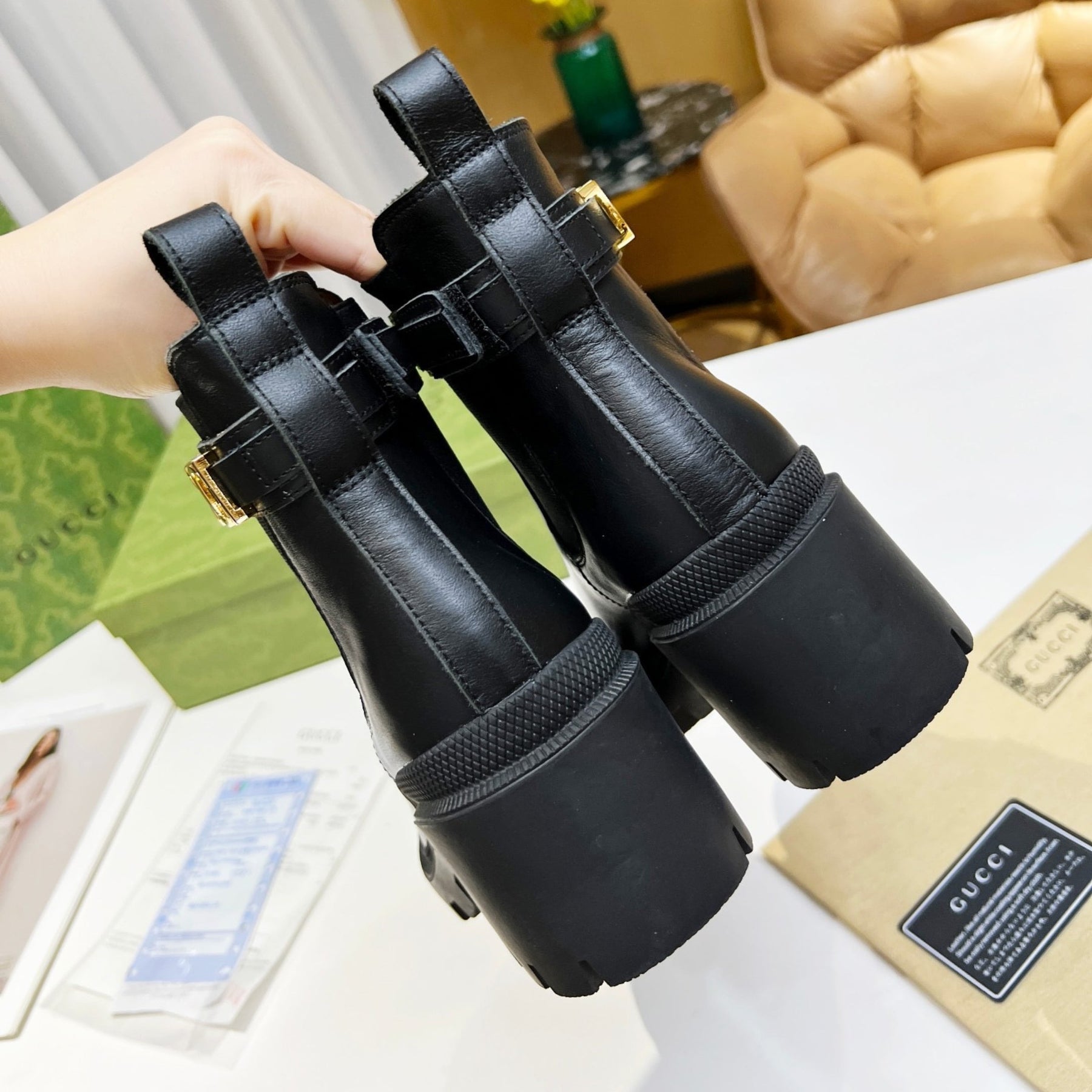 GG Ankle boot with logo and 70mm heel