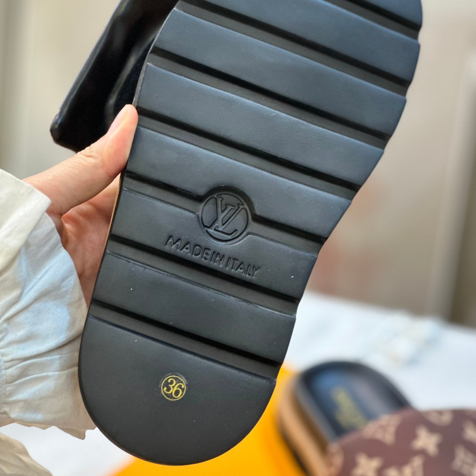 Lv pool pillow flat comfort brown flip flops