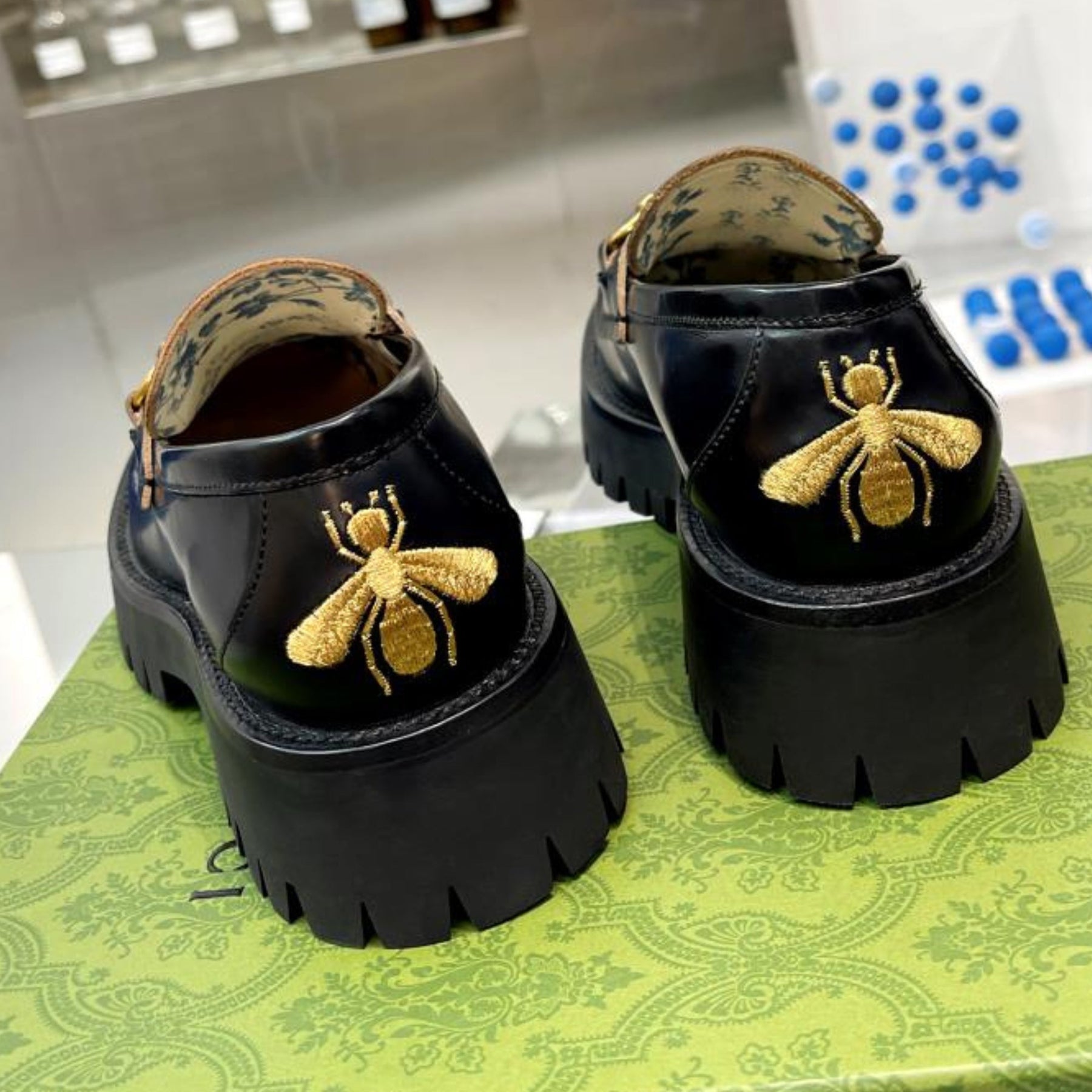 GG Leather Loafer with Black Horsebit Detail