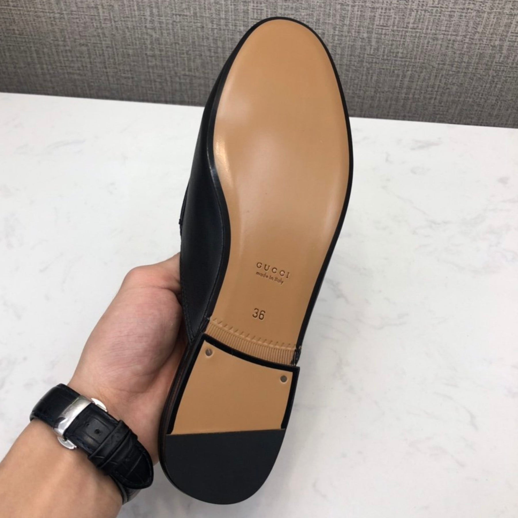 GG Princetown Black Leather Mule