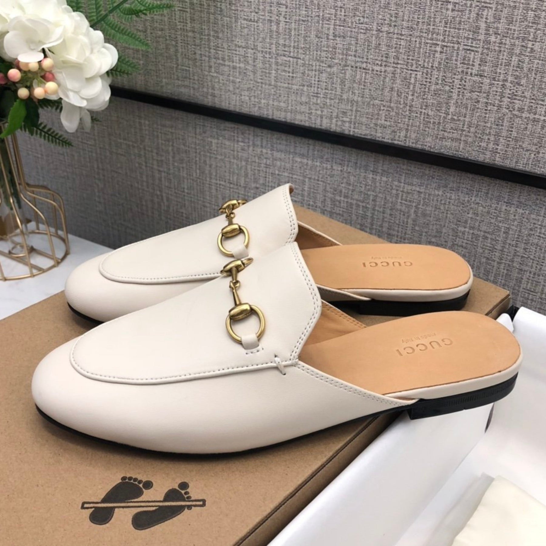 Off-White GG Princetown Leather Mule