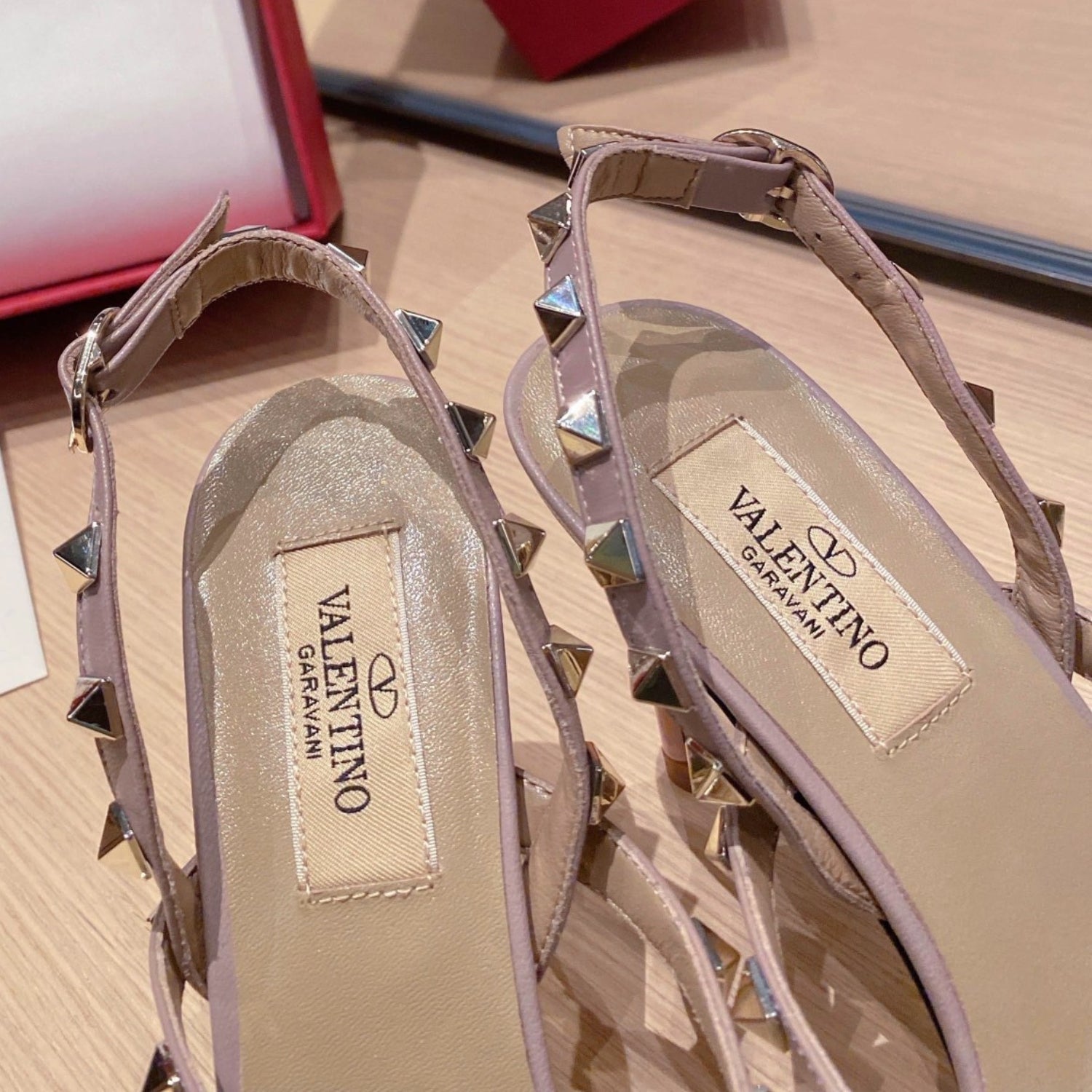 VLT Pink Leather Pumps with Upper Details, 9cm Heel