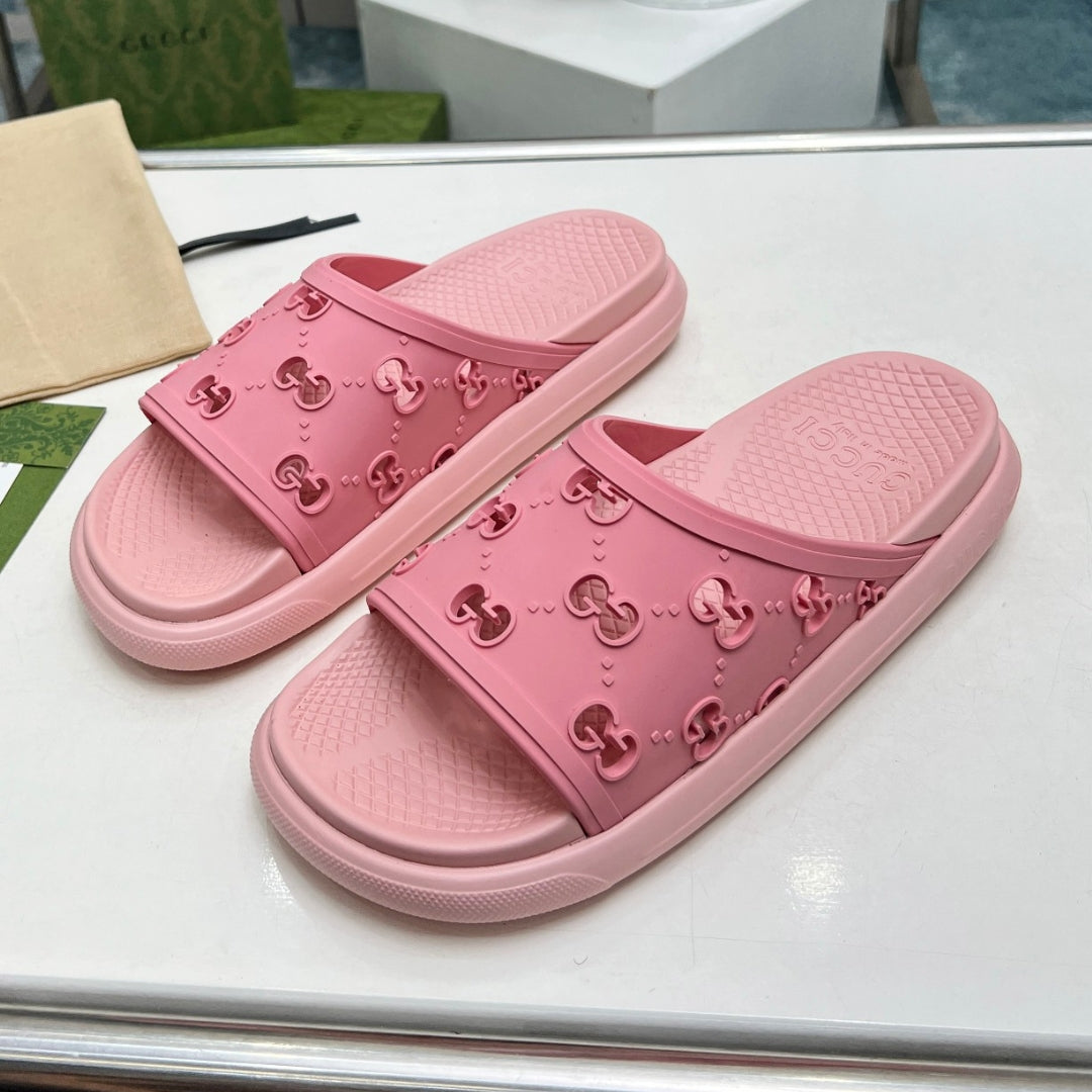 GG Pink Slide Flip Flops Details