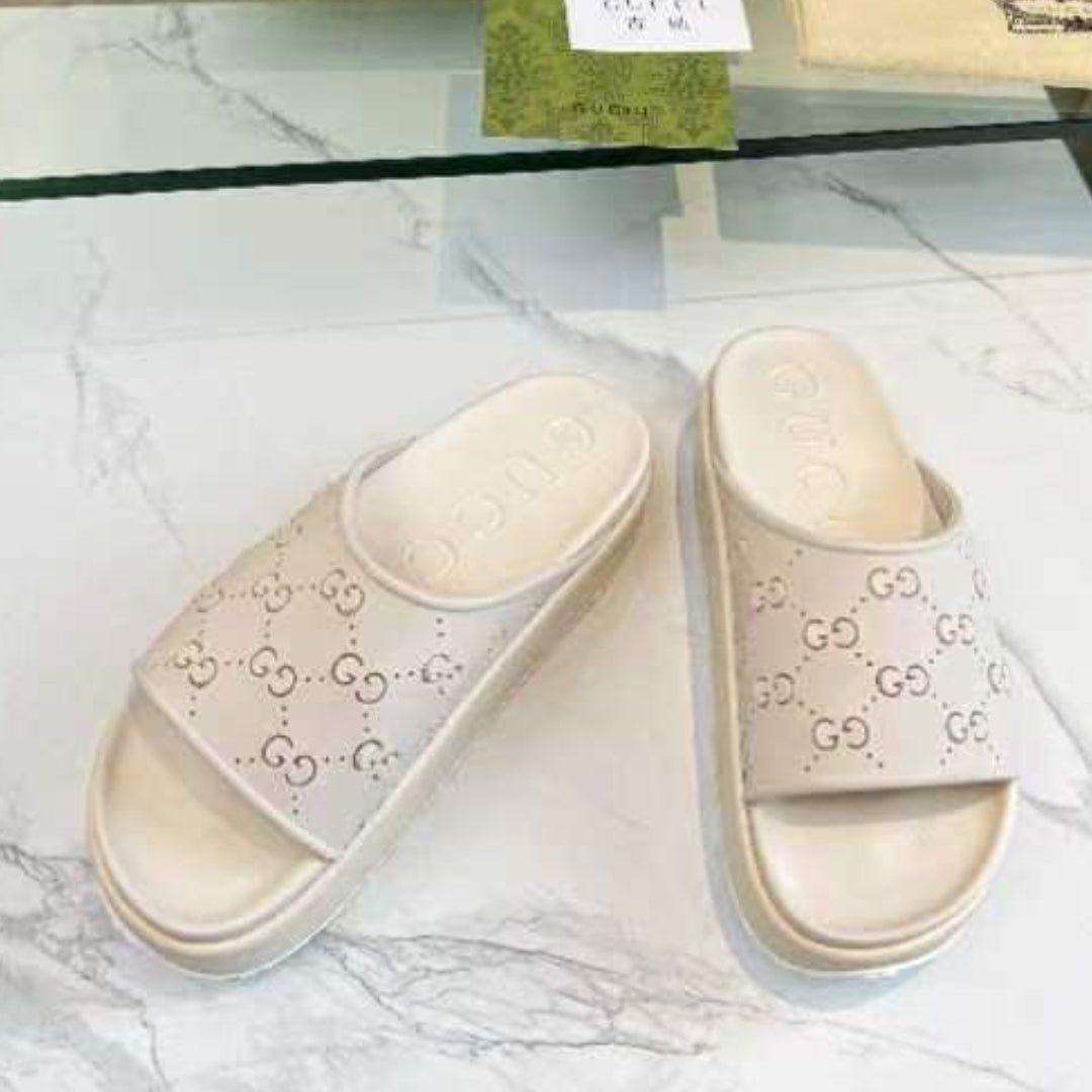 Slide Flip Flop GG Pink Canvas Details