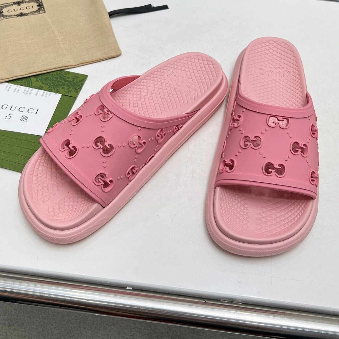 GG Pink Slide Flip Flops Details