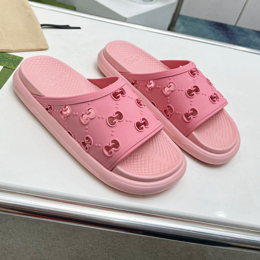 GG Pink Slide Flip Flops Details