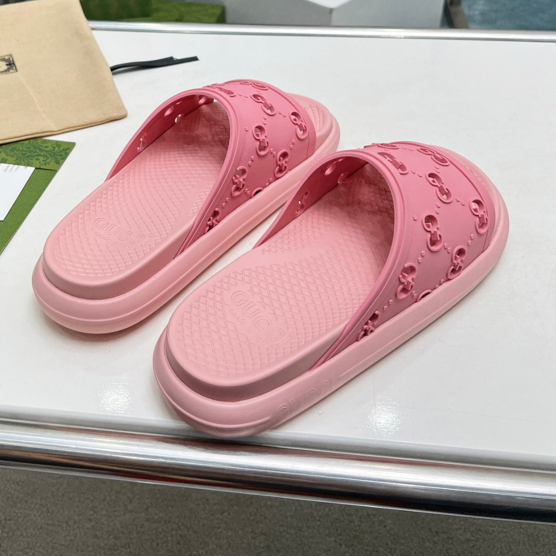 GG Pink Slide Flip Flops Details