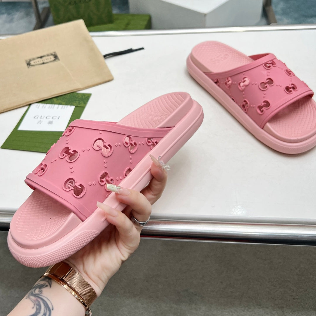 GG Pink Slide Flip Flops Details