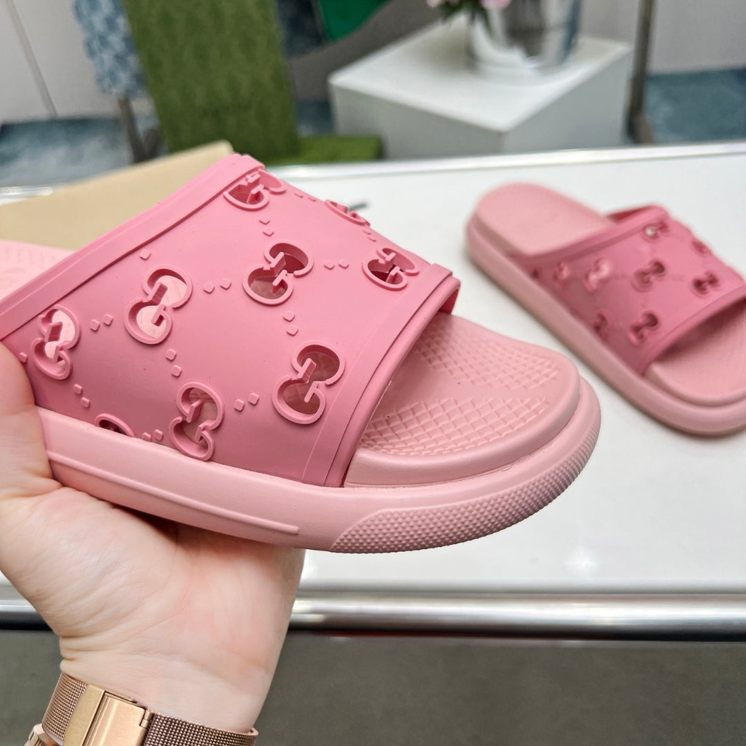 GG Pink Slide Flip Flops Details