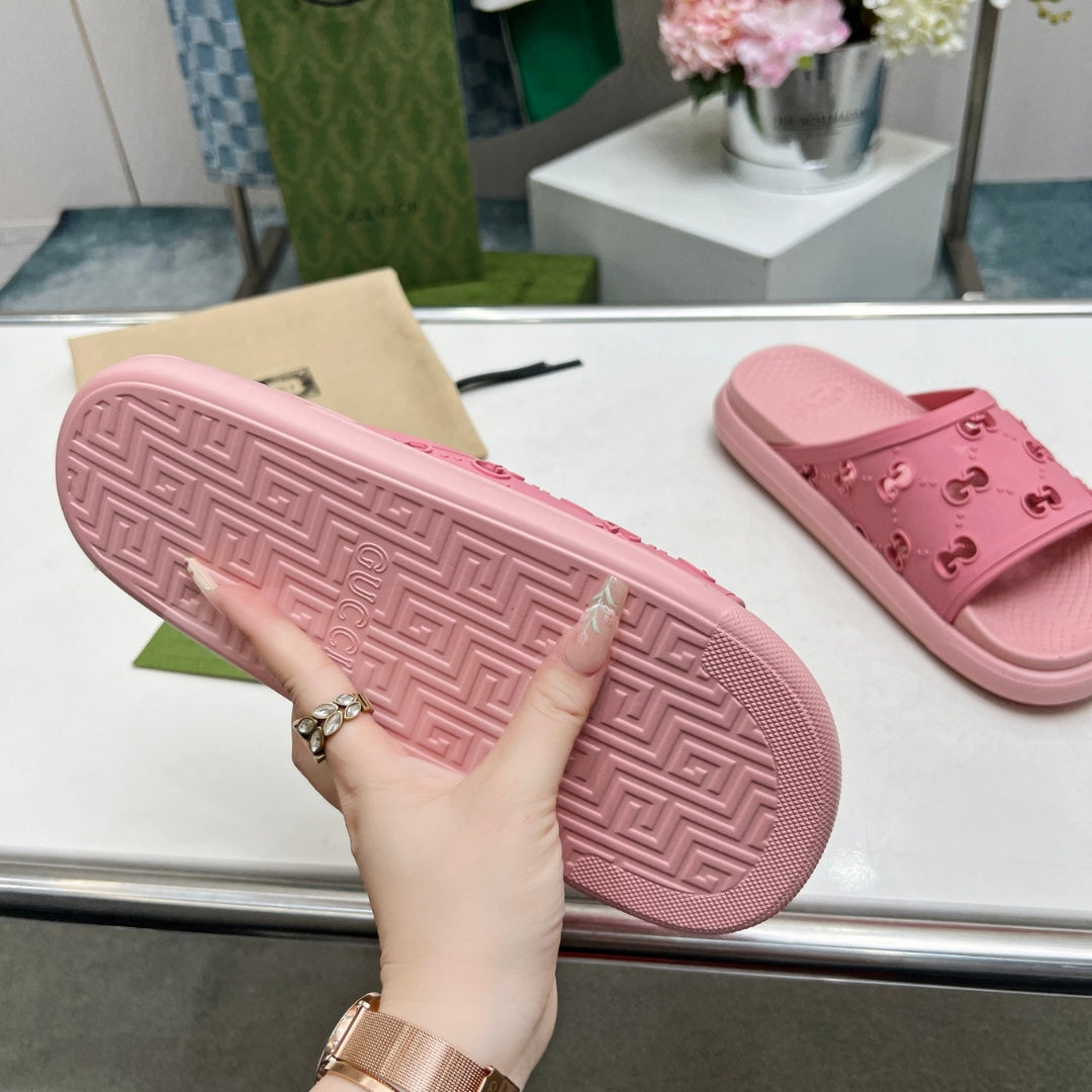 GG Pink Slide Flip Flops Details