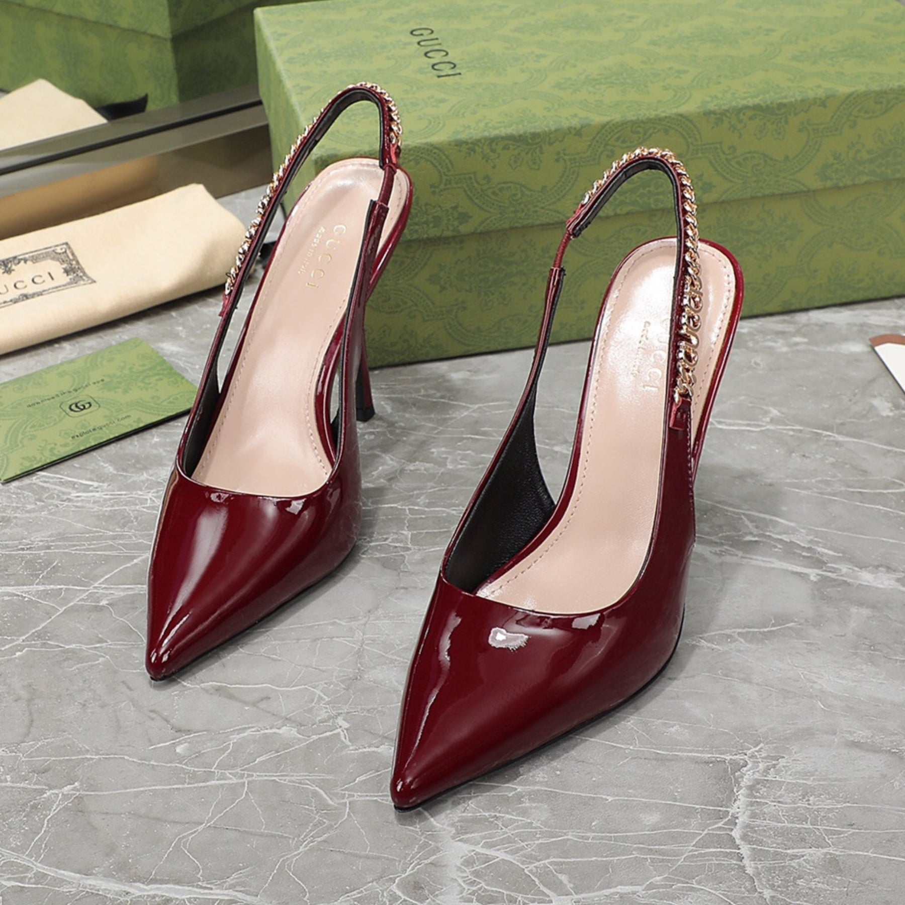 GG Scarpin Signoria Red Sandal with 105mm heel