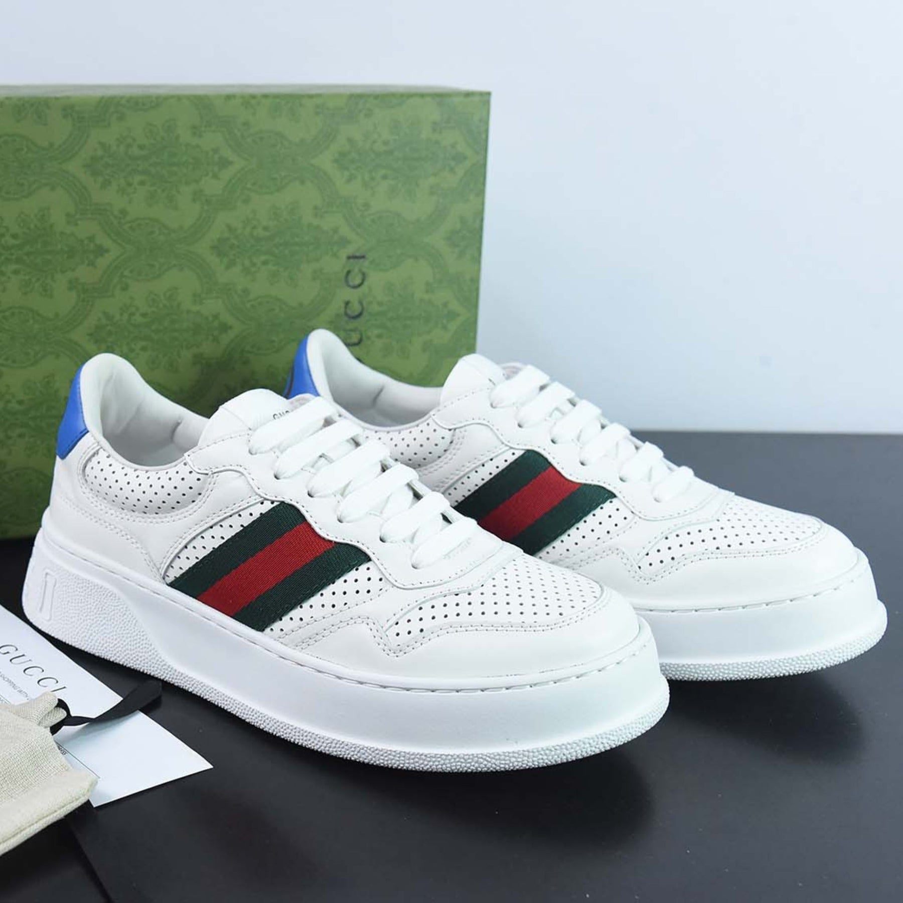 GG Tennis Shoes with White Web Stripe