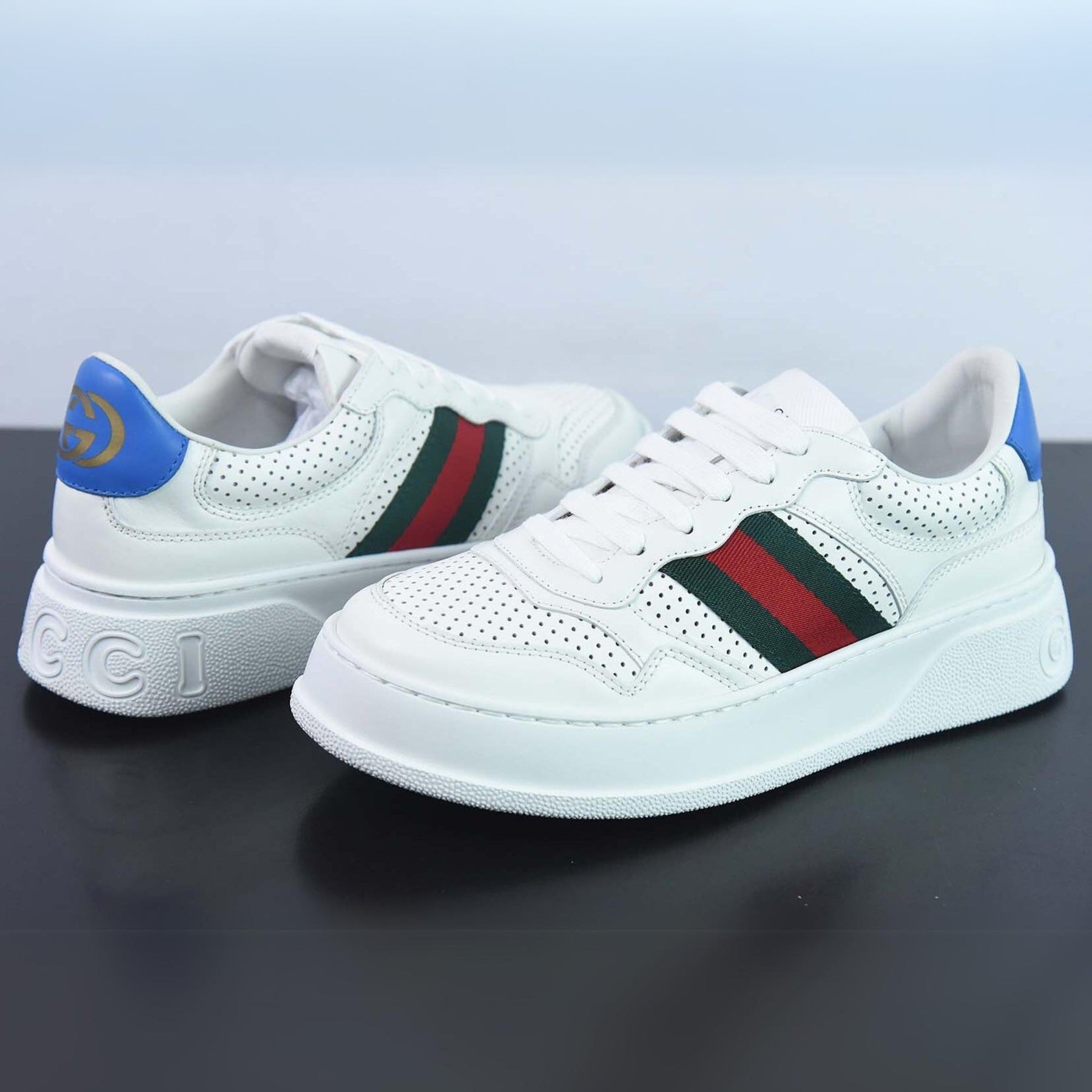 GG Tennis Shoes with White Web Stripe