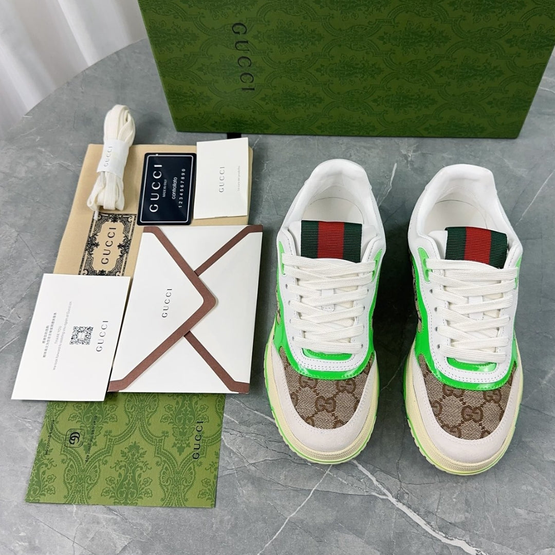 GG Re-Web Green Sneakers