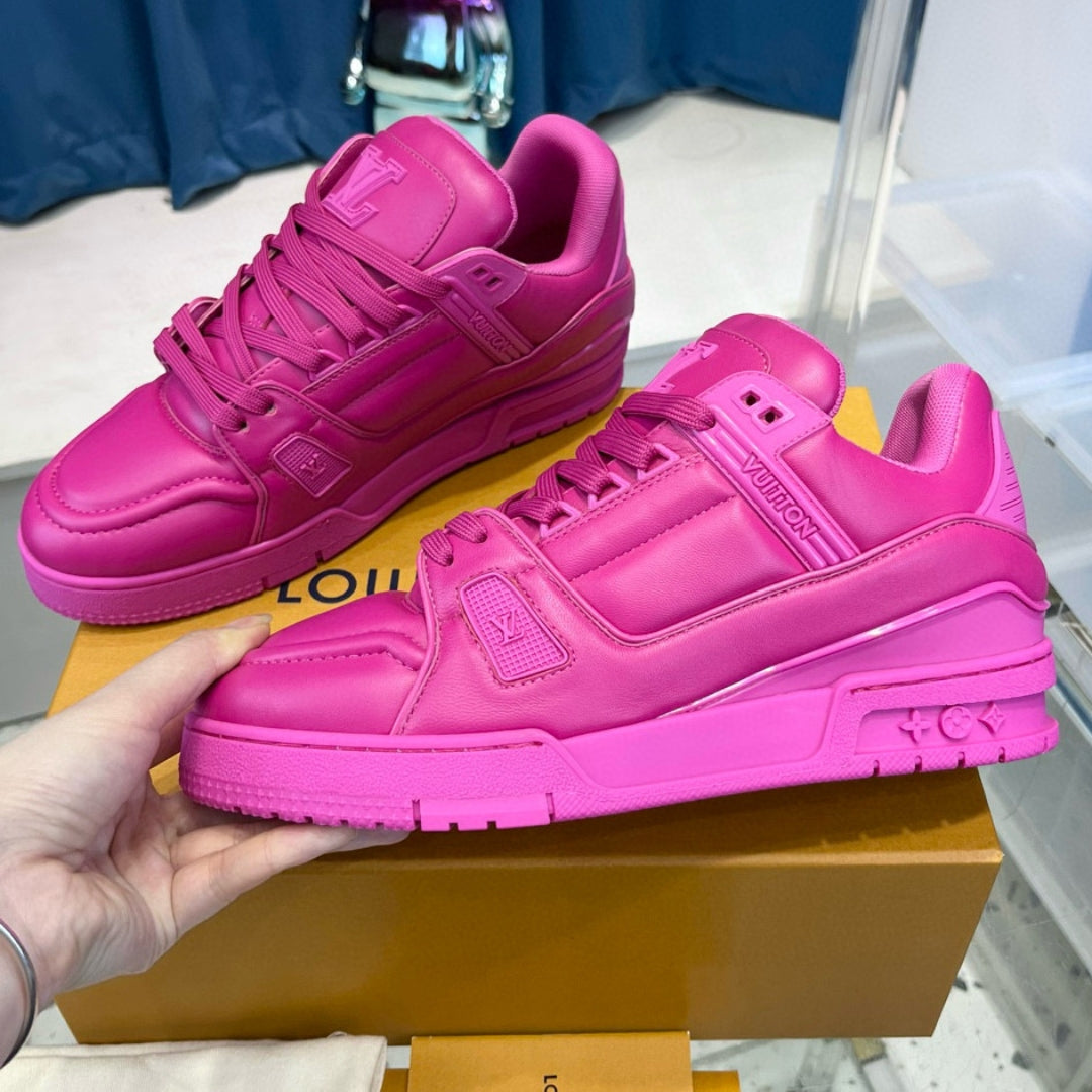 Pink LV Trainer Sneakers