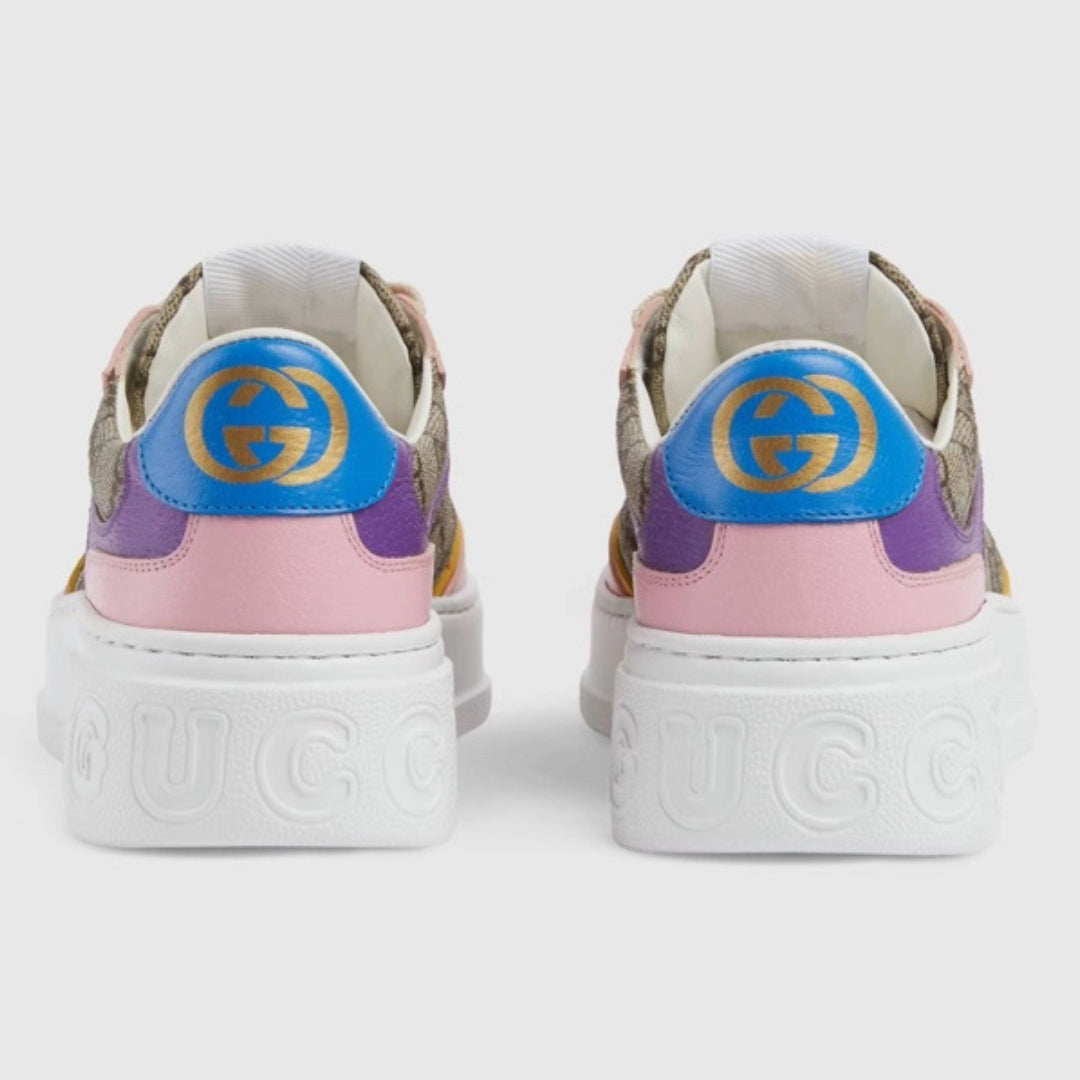 GG Supreme Canvas Sneakers with Pink, Yellow, and Purple Details