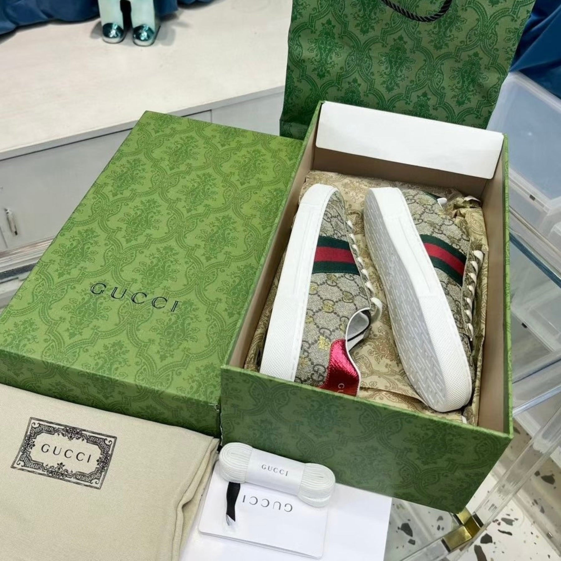 GG Ace sneakers with bees