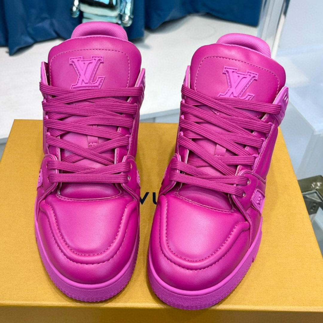 Pink LV Trainer Sneakers
