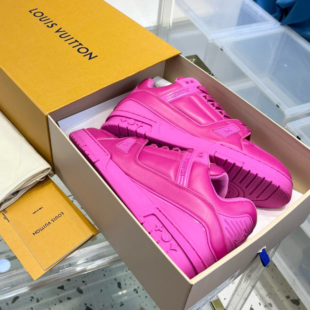 Pink LV Trainer Sneakers