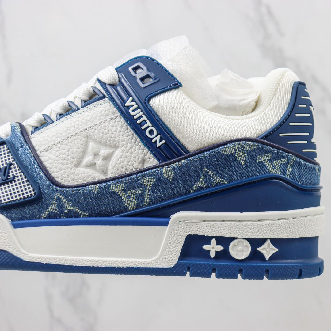 LV Trainer Blue Sneakers