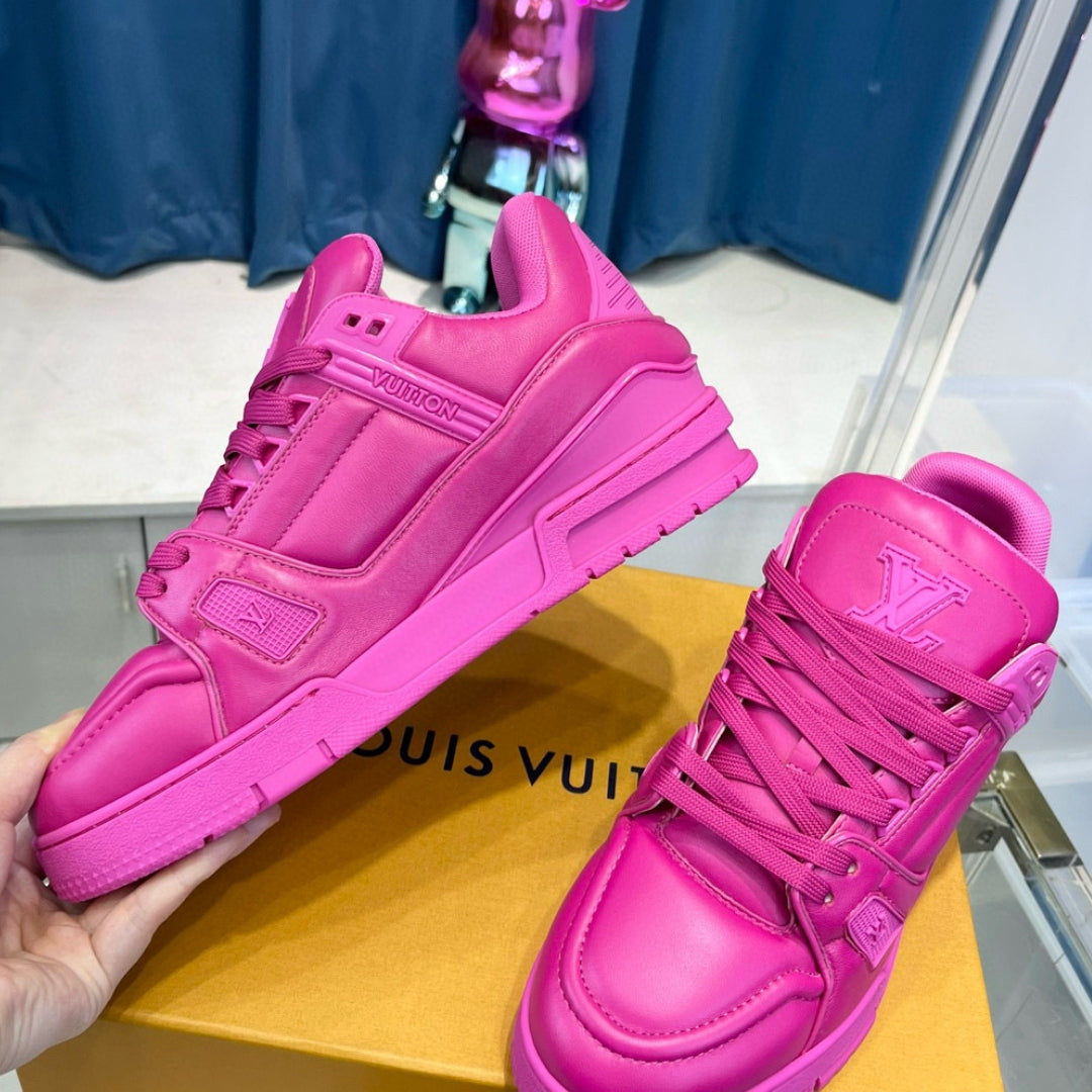 Pink LV Trainer Sneakers