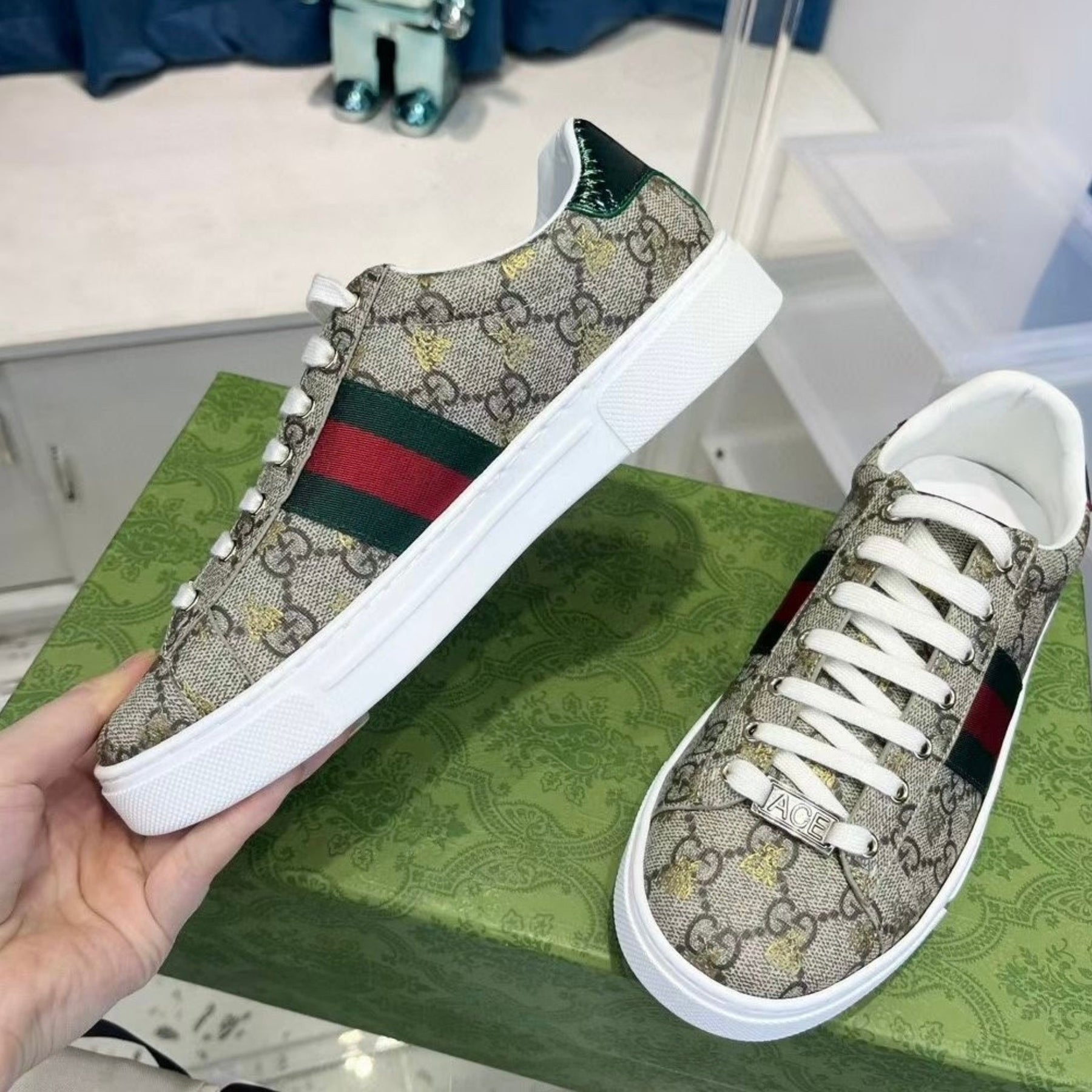 GG Ace sneakers with bees
