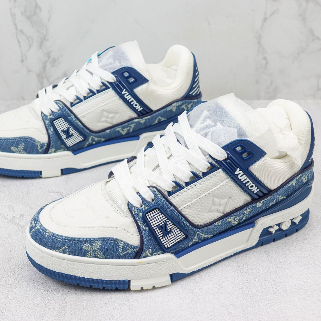 LV Trainer Blue Sneakers